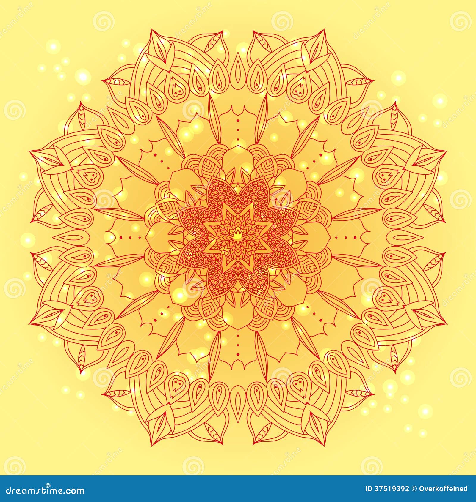 Vector Delicate Lace Round Floral Pattern Stock Vector Illustration