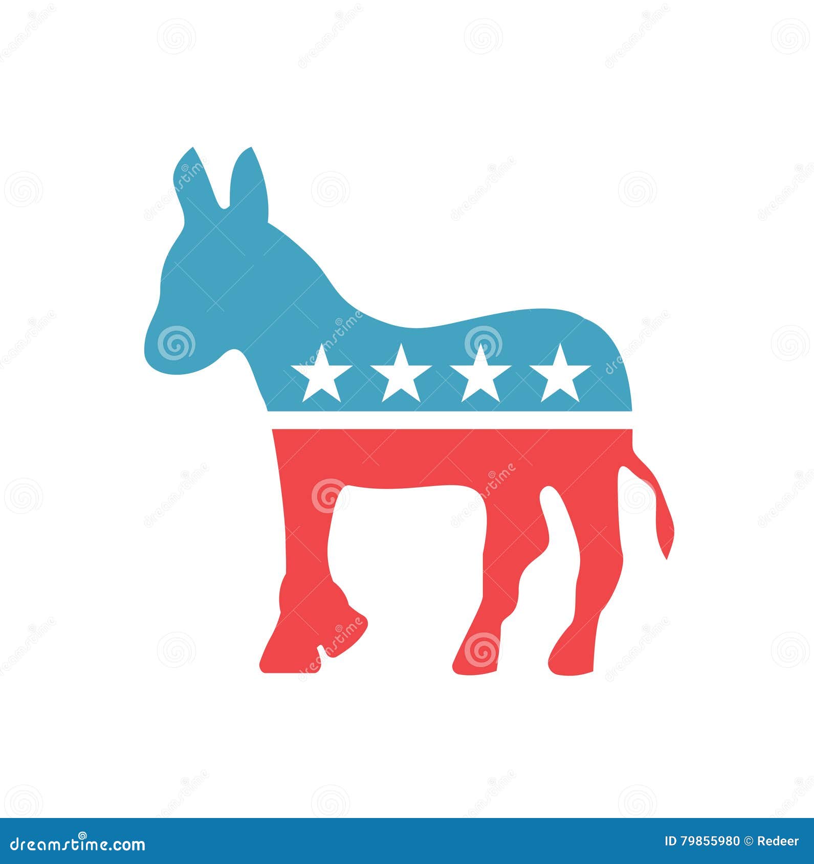 Vector Democratic Donkey Emblem. Democratic Donkey Icon in 