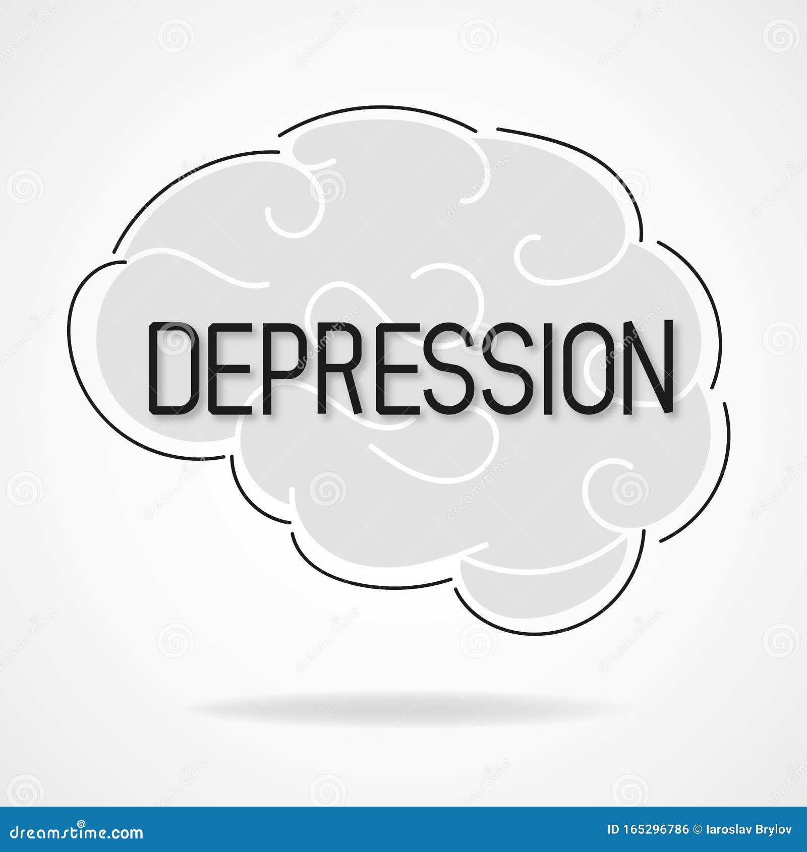 Vector Depressive State of Mind. Depression and Frustration Concept ...