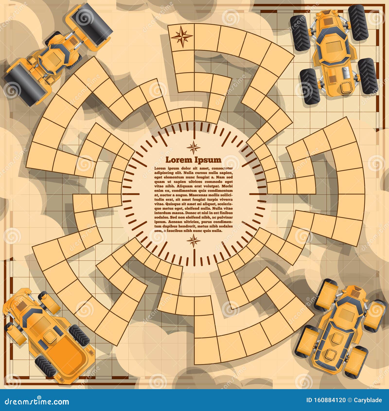 Board Game with Futuristic Cars. Stock Vector Illustration of path, industrial 160884120