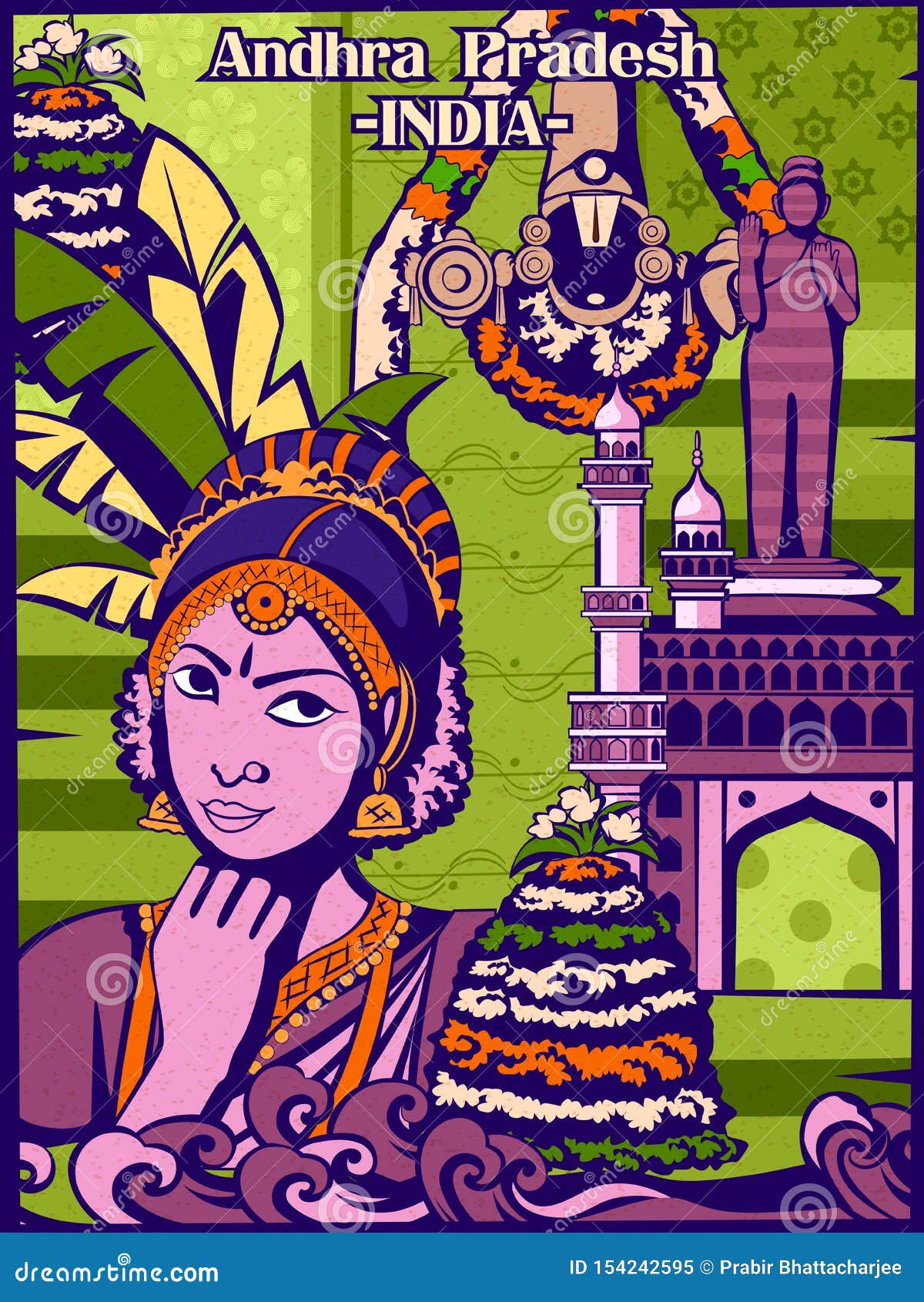 colorful cultural display of state andhra pradesh in india
