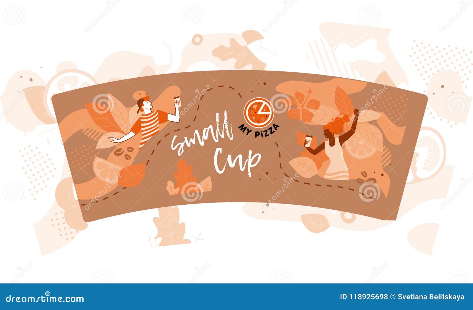 Download Colorful Design For Small Coffee Cup Sleeve Stock Vector ...