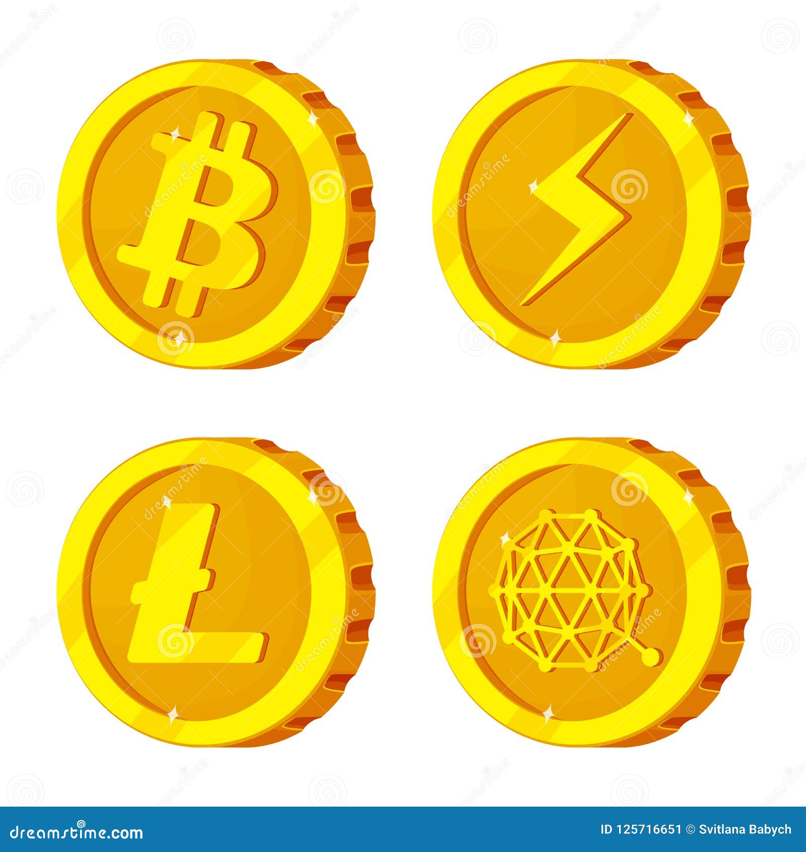 Vector Design Of Cryptocurrency And Coin Icon. Collection ...