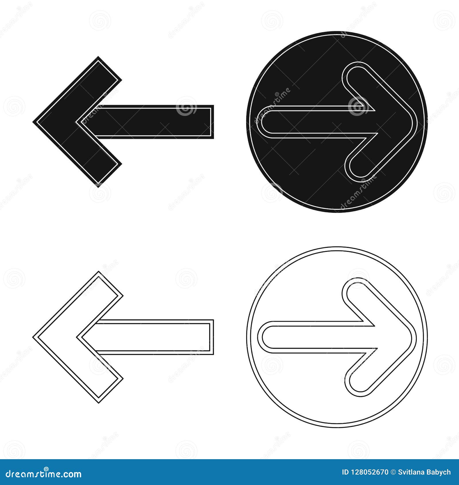 Vector Design of Element and Arrow Icon. Set of Element and Direction ...