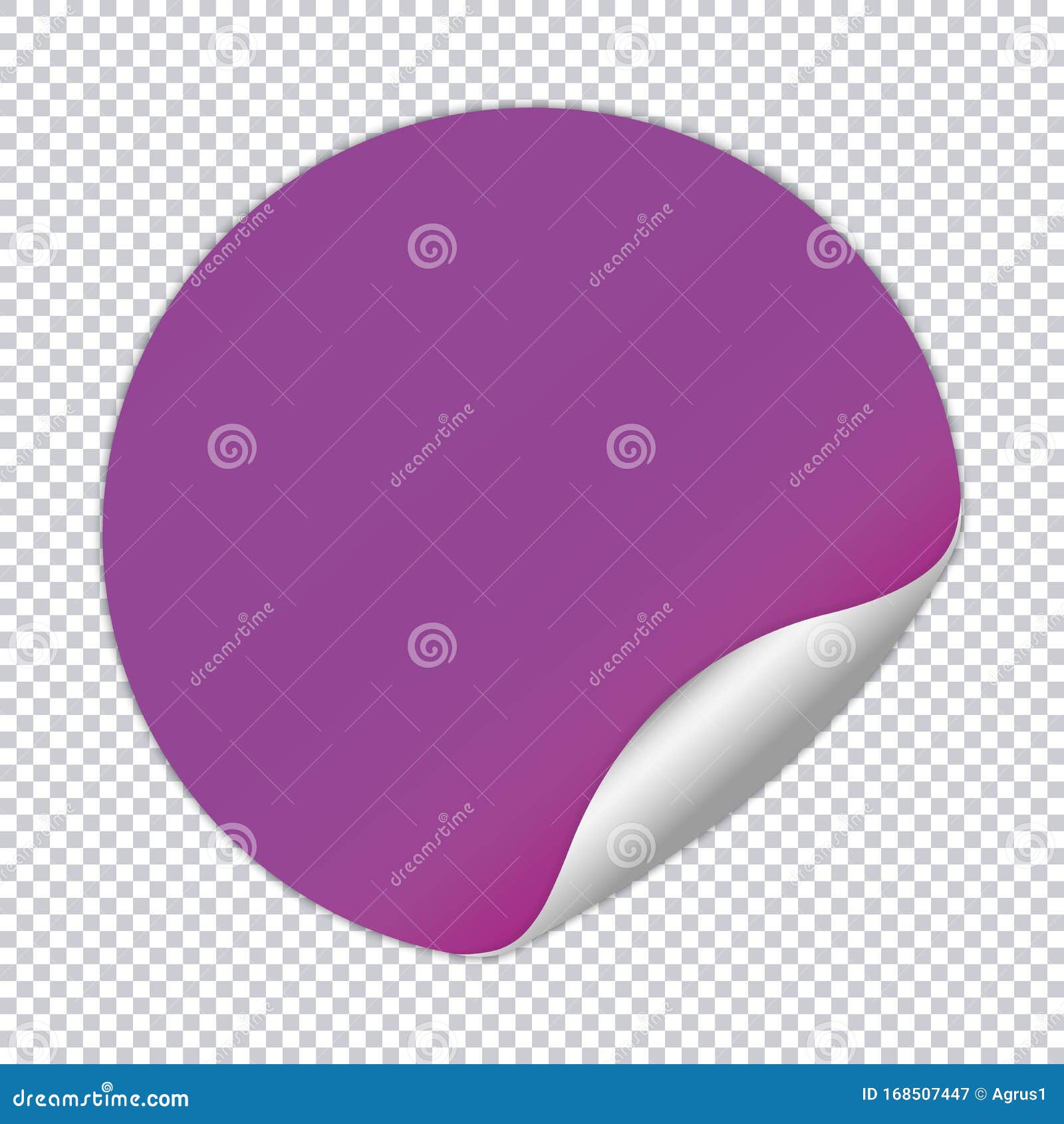 Purple Round Note Paper Sticker on Transparent Background Stock Vector