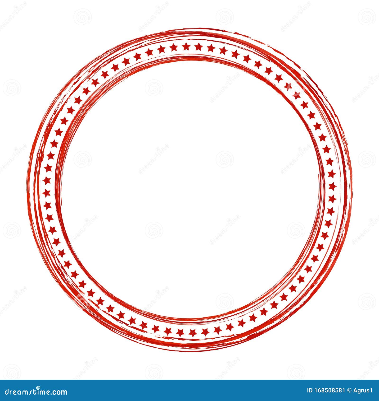 Red Brushed Round Frame on Transparent Background Stock Vector