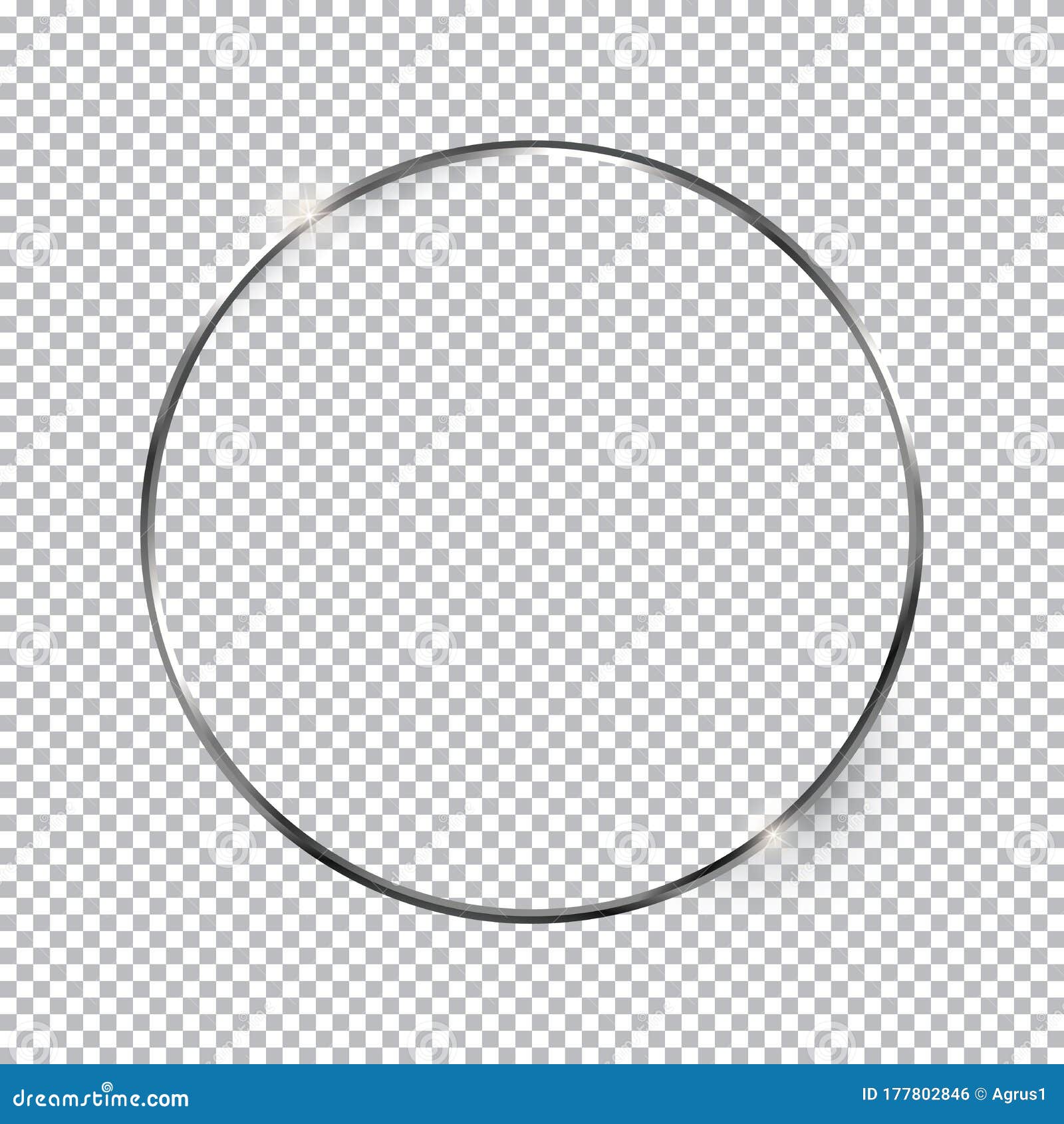 Silver Round Frame on Transparent Background Stock Vector ...
