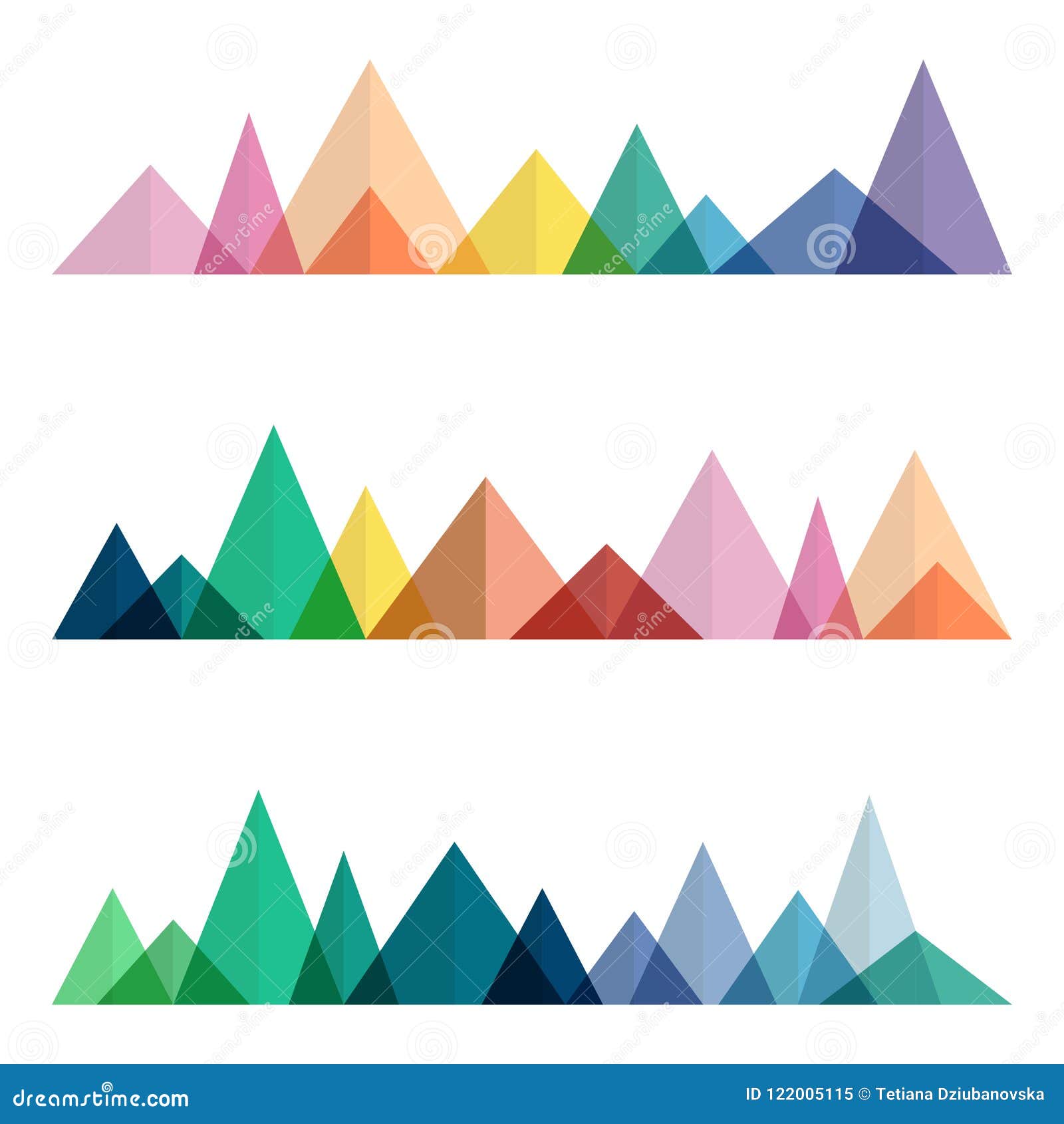 Set of Polygonal Mountain Ridges Stock Vector - Illustration of ...