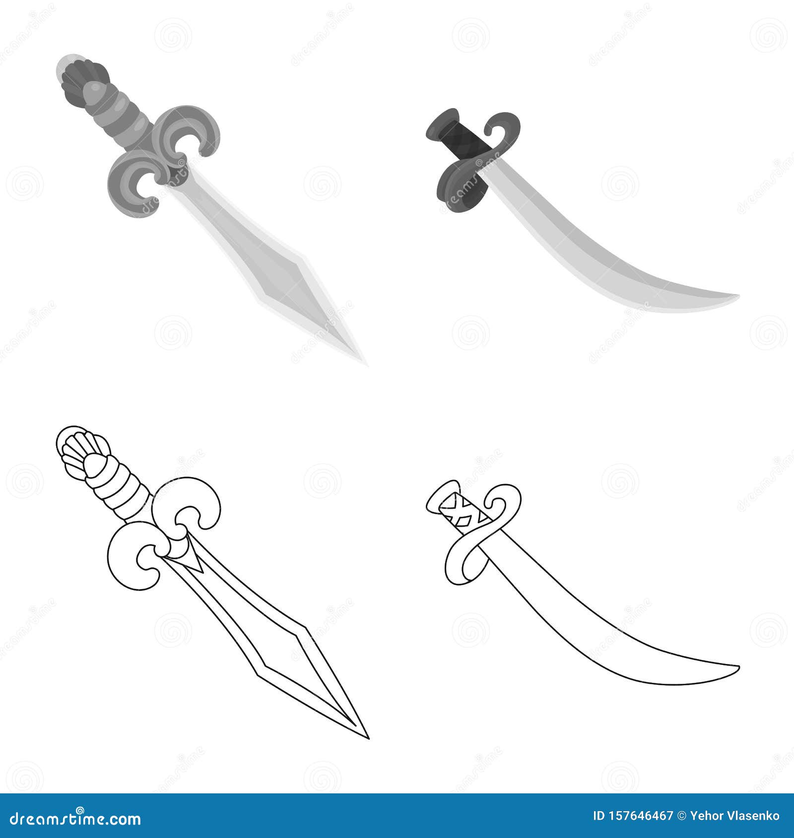 Free Vector  Knifes set for game