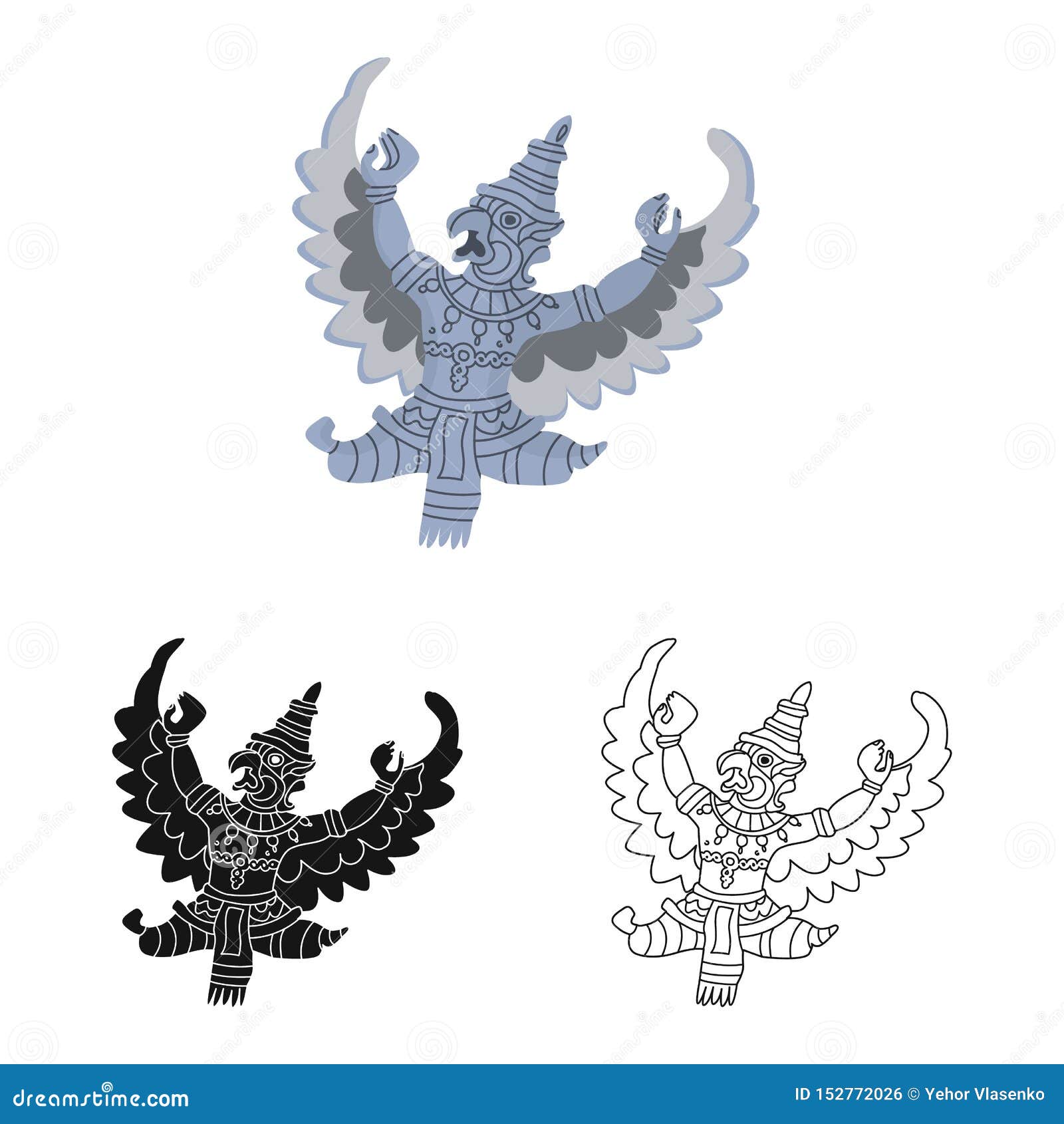 Isolated Object of Garuda and Bird Logo. Collection of Garuda and ...
