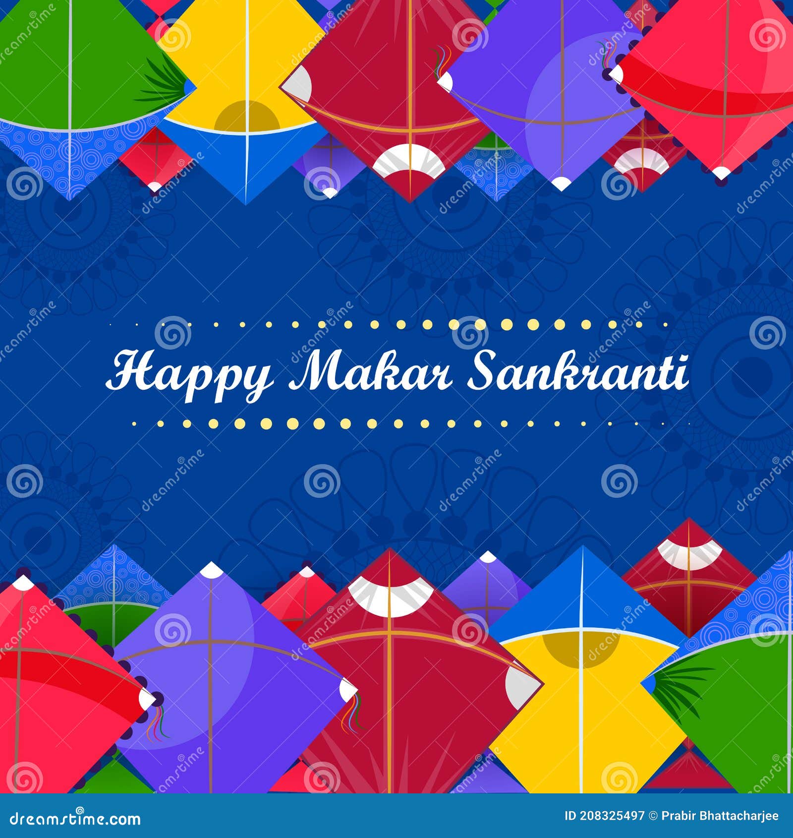 Happy Makar Sankranti Religious Traditional Festival of India Celebration  Background Stock Vector - Illustration of card, design: 208325497
