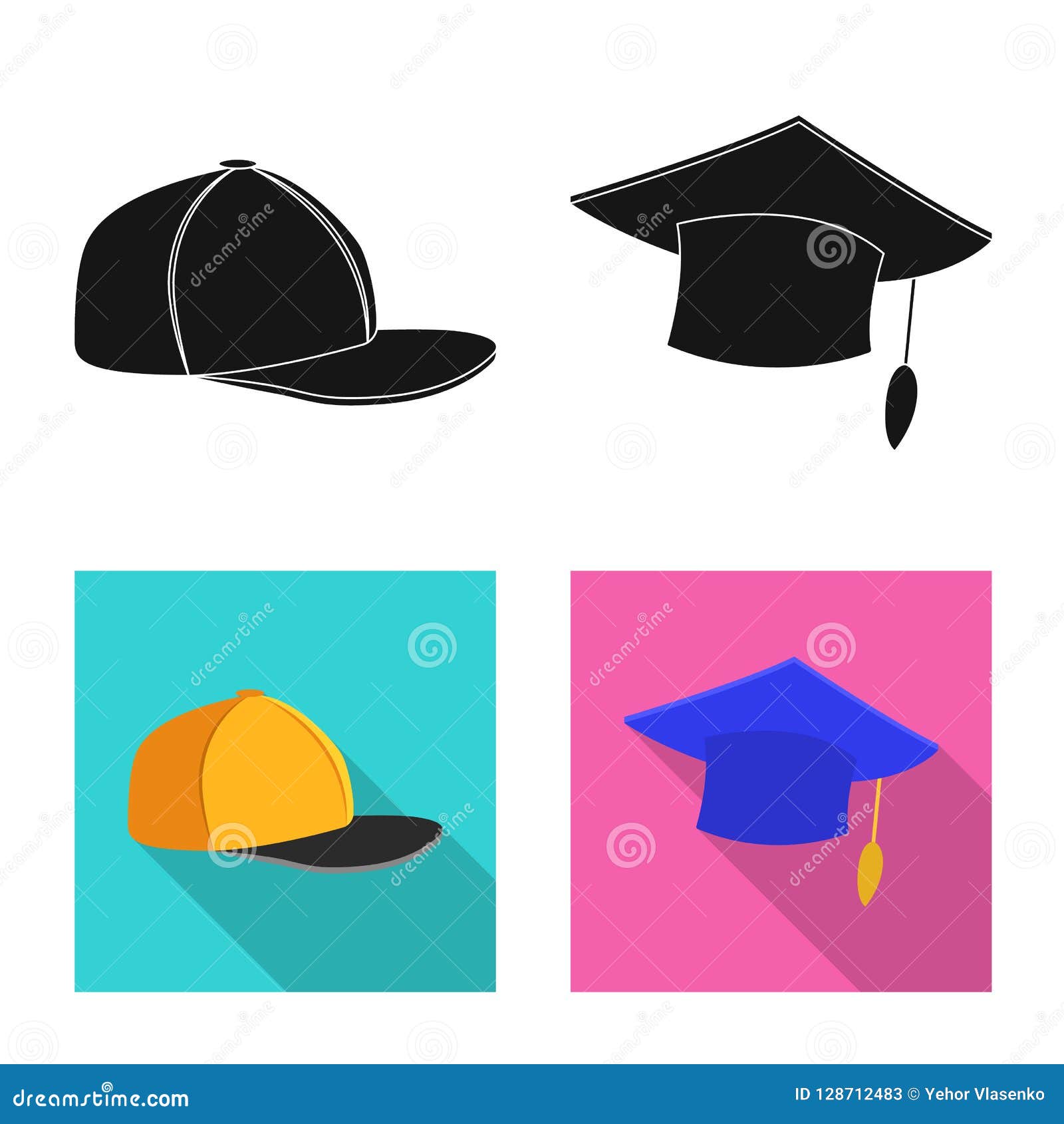 Vector Design Of Headgear And Cap Icon Set Of Headgear And