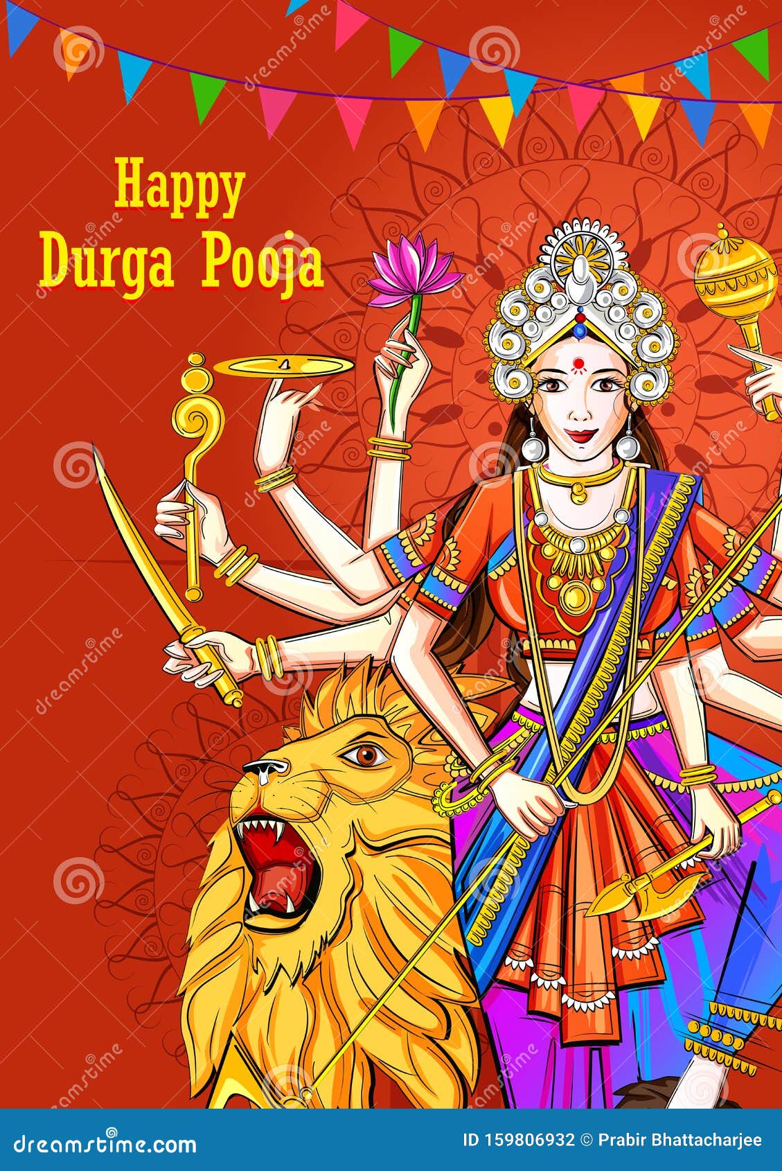 Indian Goddess Durga Sculpture for Durga Puja Holiday Festival of ...