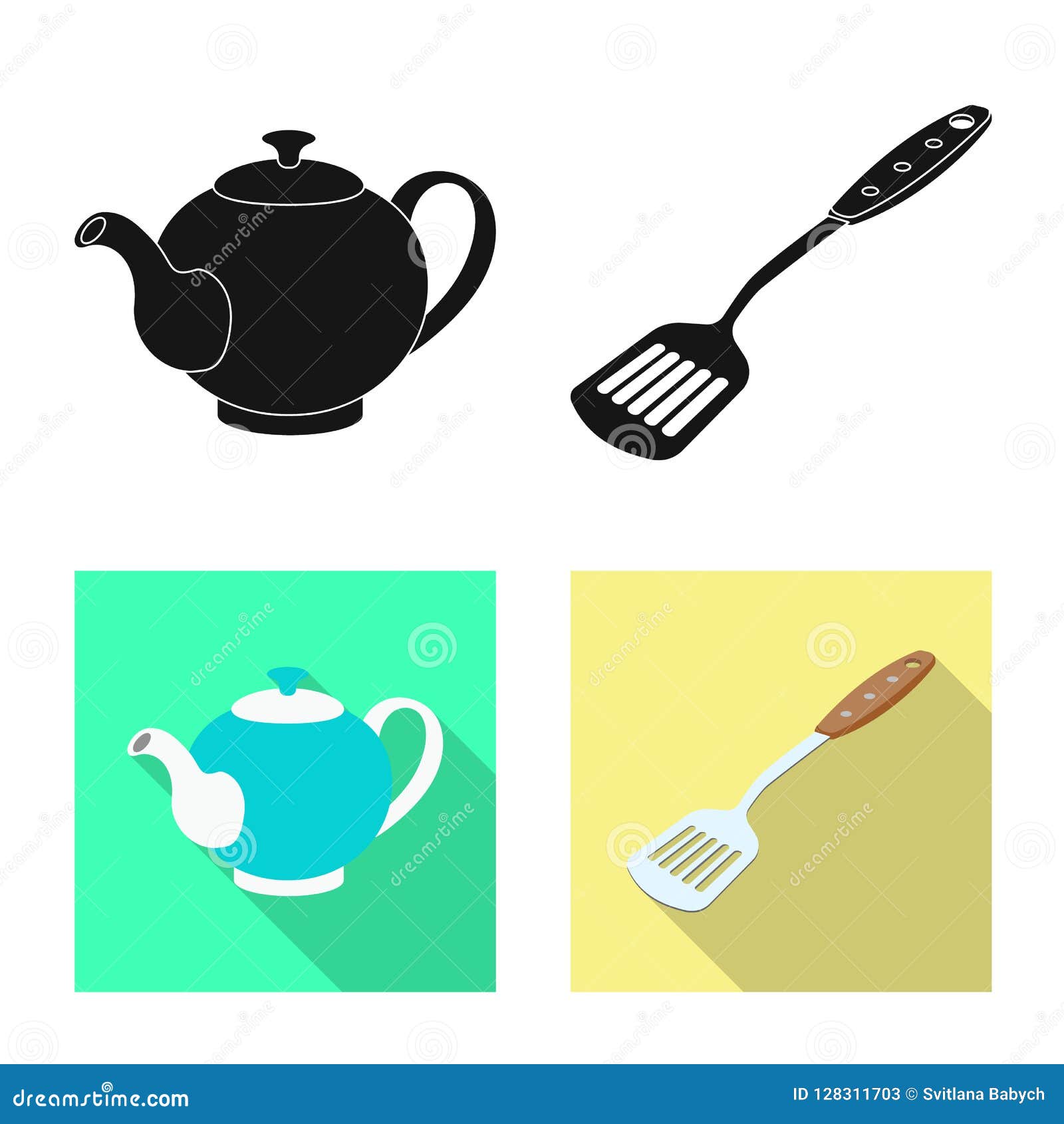 Vector Design of Kitchen and Cook Logo. Collection of Kitchen and