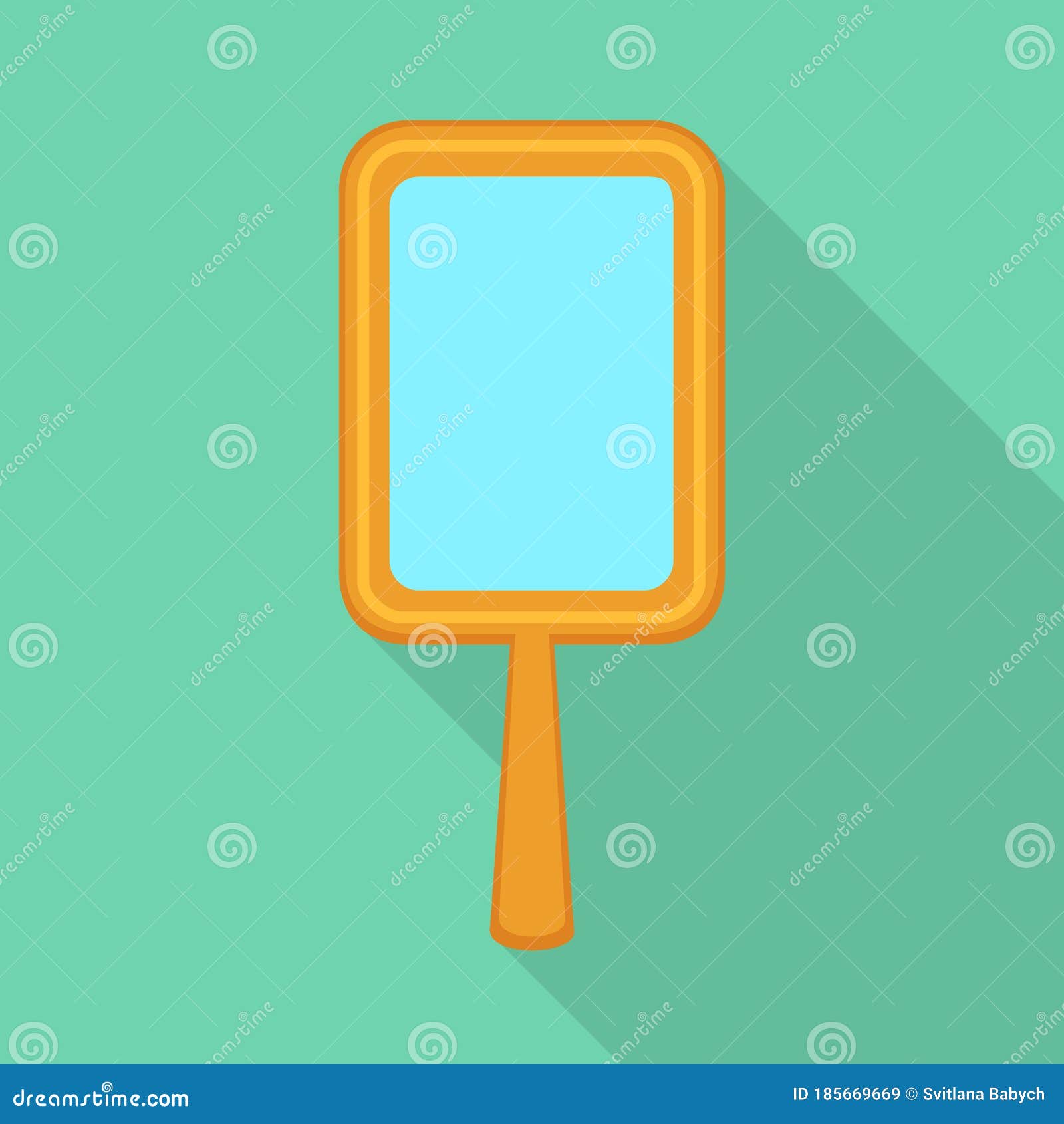 Vector Design of Mirror and Gold Symbol. Graphic of Mirror and Handle