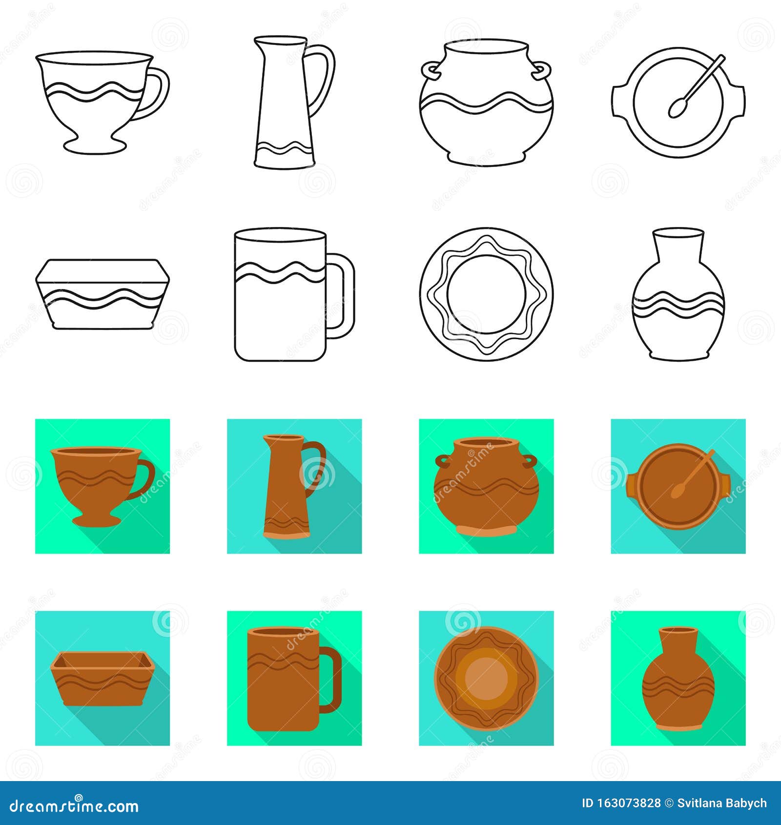 Vector Design of Pottery and Ware Logo. Collection of Pottery and