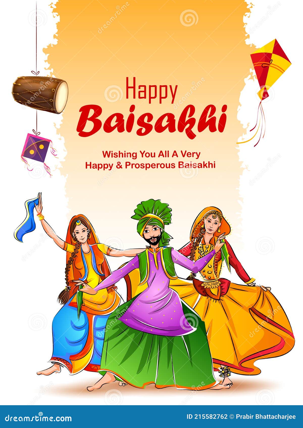 Punjabi Happy New Year Baisakhi Celebrated in Punjab, India Stock Vector -  Illustration of happy, sikhism: 215582762