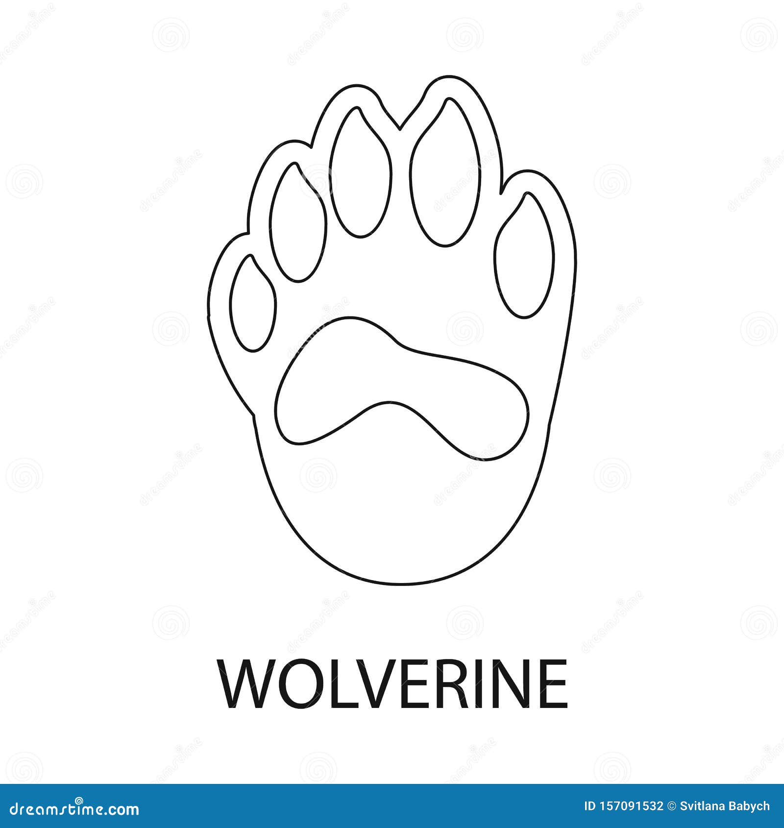 Formuler kjole galdeblæren Vector Design of Wolverine and Paw Sign. Set of Wolverine and Trail Stock  Vector Illustration. Stock Vector - Illustration of print, step: 157091532