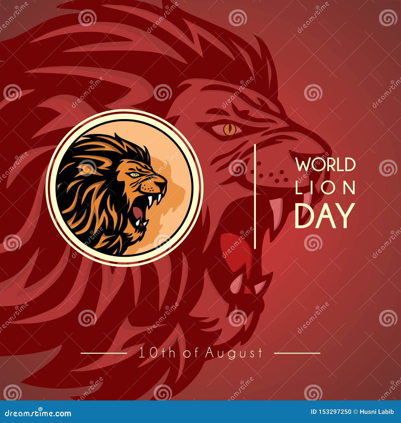 World Lion Day Vector Design Stock Vector Illustration of celebrated