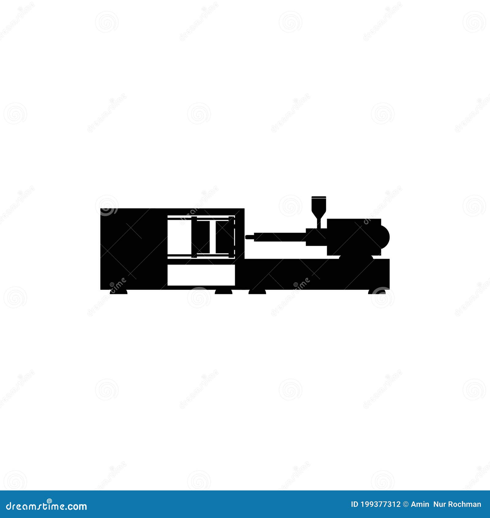 Vector Diagram of an Electric or Hydraulic Injection Molding Machine for Plastic and Polymer