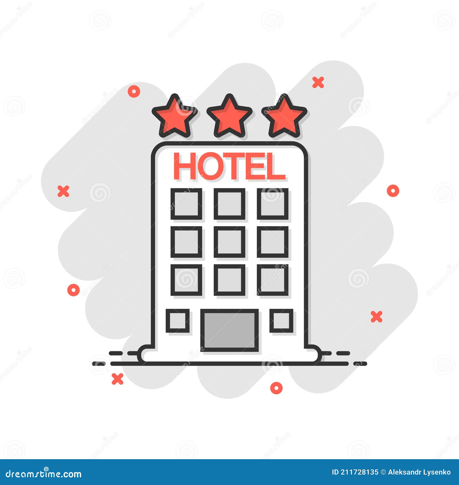 Vector Dibujos Animados Hotel Icono En Estilo Cómico. Pictograma De  Ilustración De Señal De Torre. Hotel Apartamento Negocio Splas Ilustración  del Vector - Ilustración de estructura, hotel: 211728135