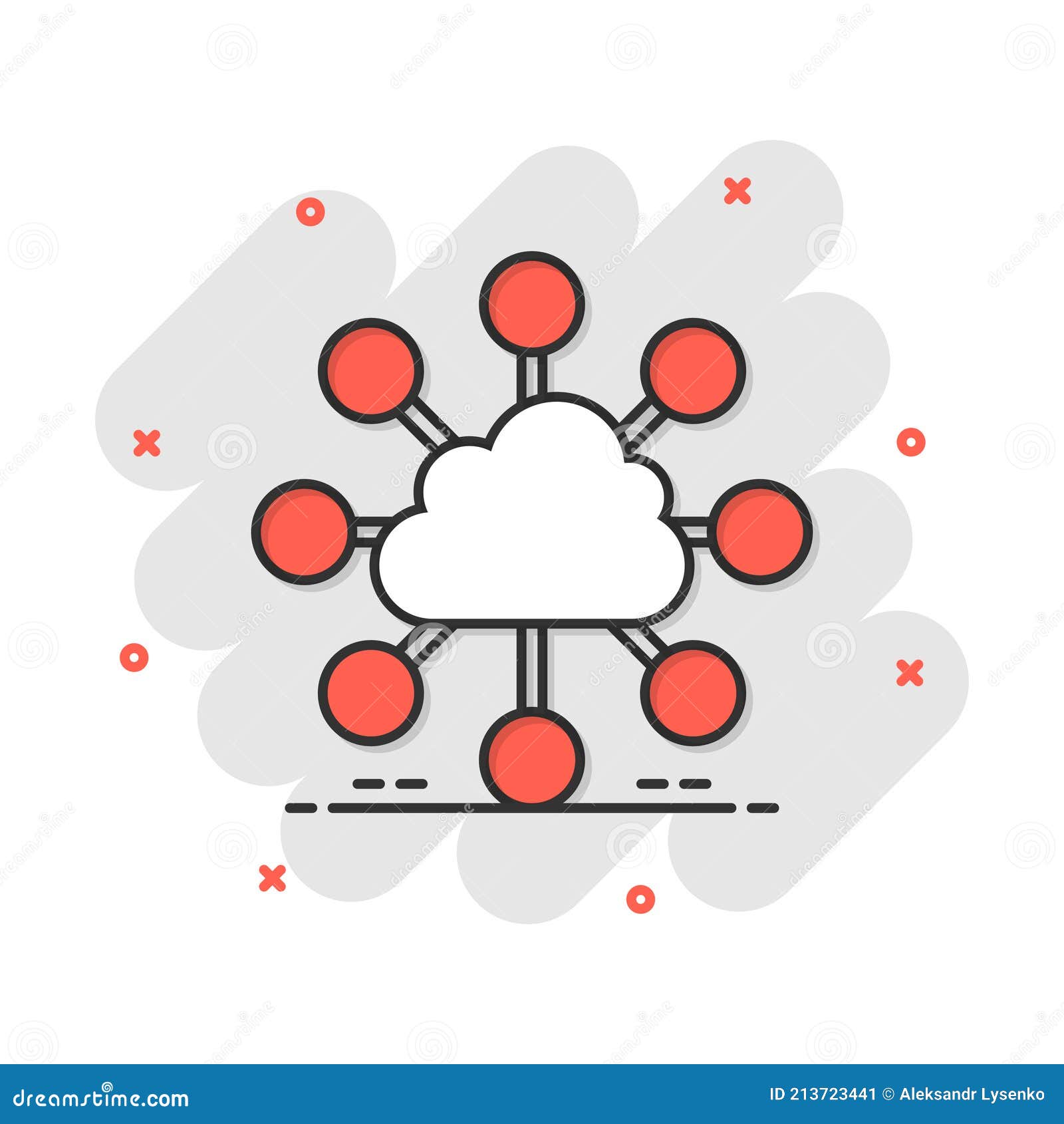 Vector Dibujos Animados Nube Informática Tecnología Icono En Estilo Cómico.  Infografía Analítica Ilustración Pictograma. Negocio D Ilustración del  Vector - Ilustración de sistema, chapoteo: 213723441