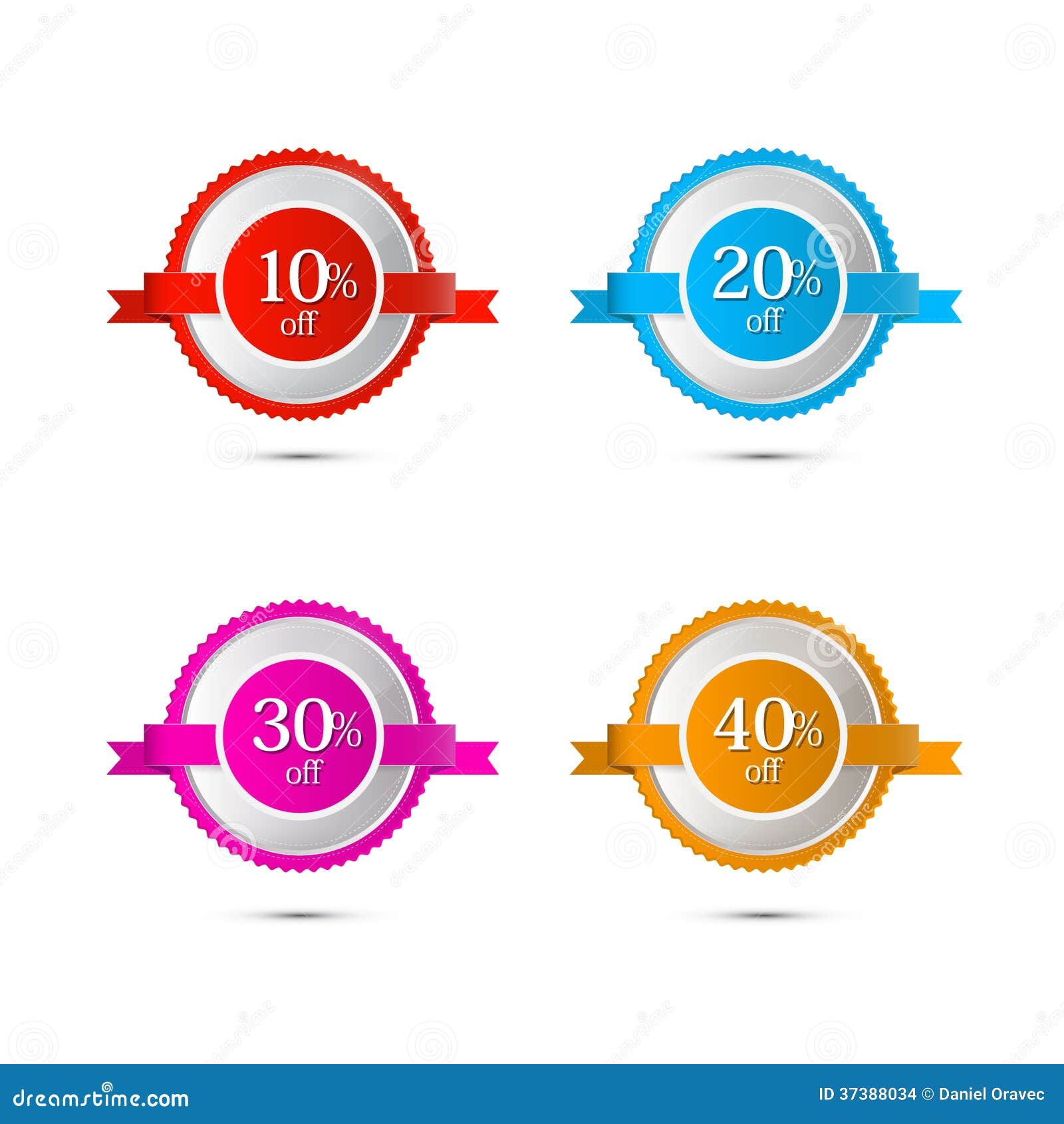 Vector Discount Stickers, Labels Stock Vector Illustration of