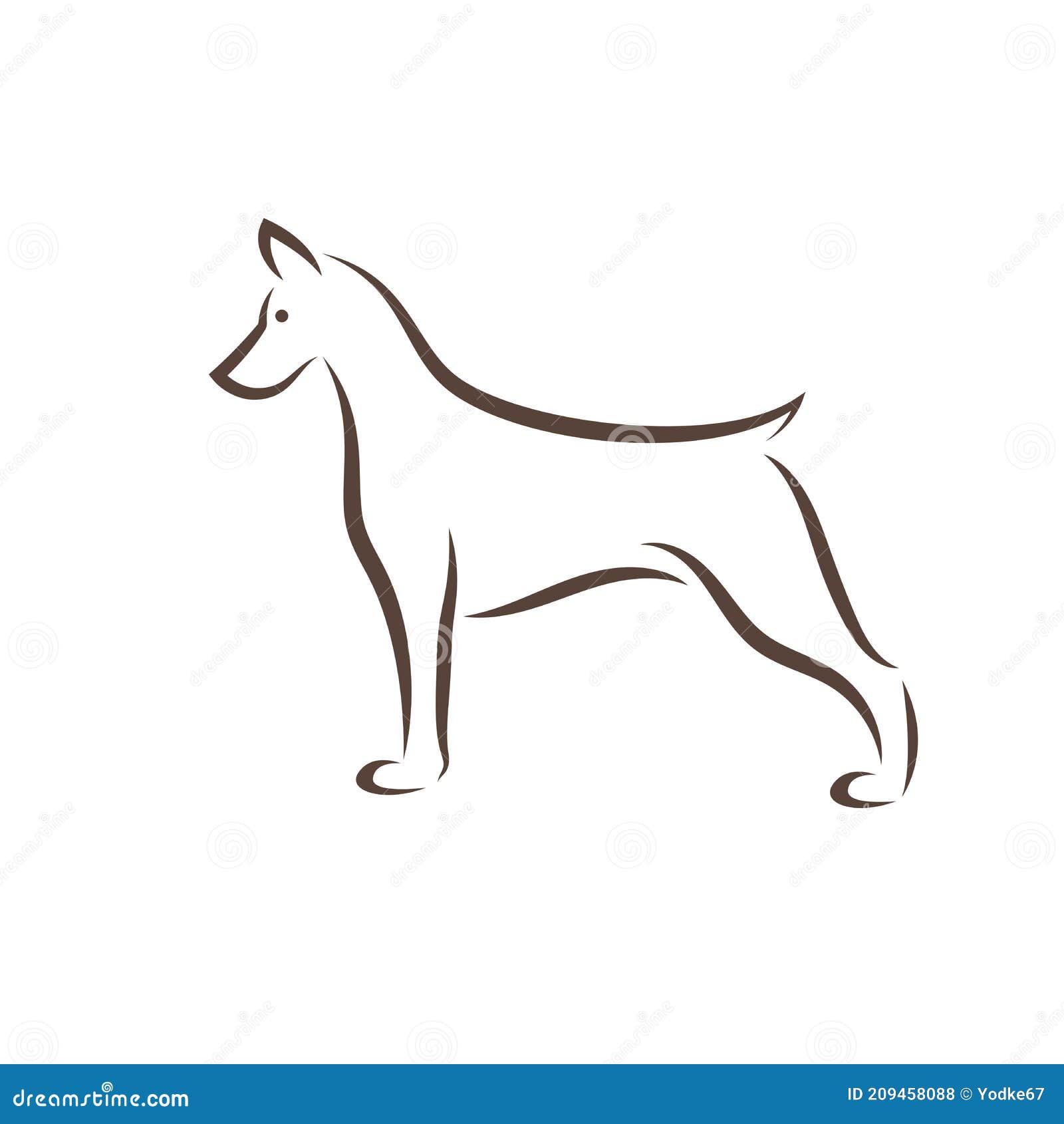Vector Of Doberman Pinscher Dog Design On White Background. Easy ...