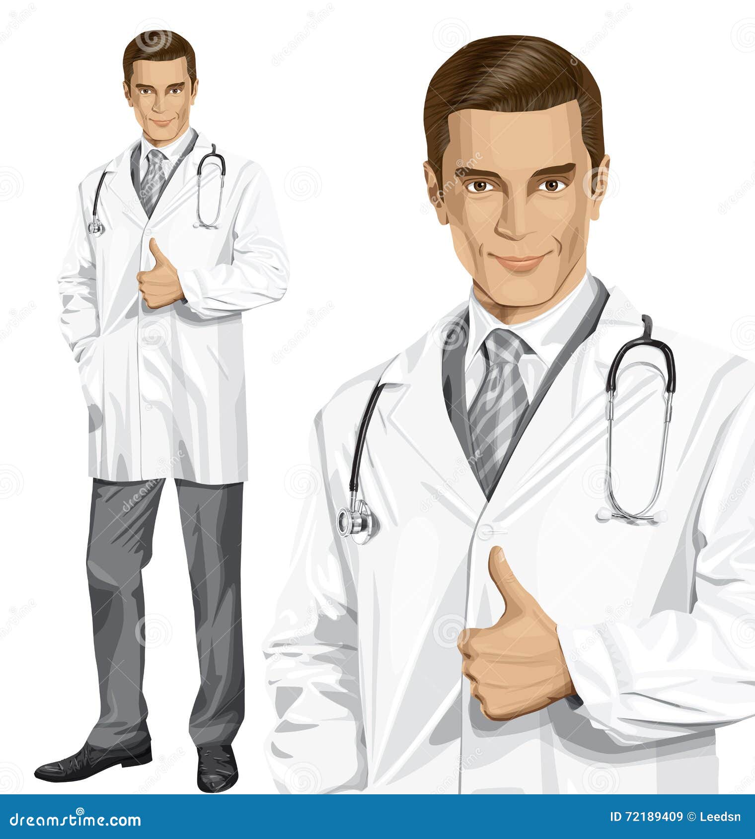 Vector Doctor with Stethoscope Stock Vector Illustration of health