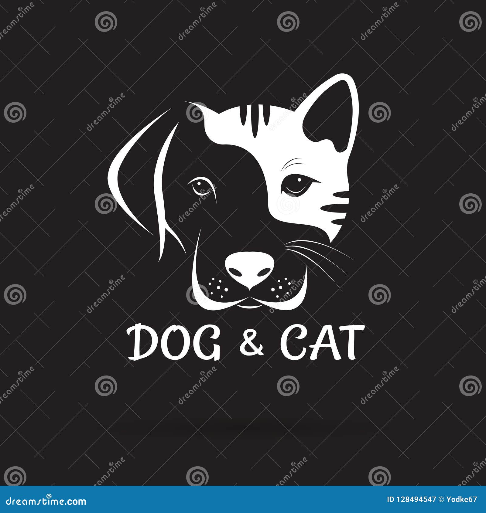 kitten cats pets love heart love care colorful modern mascot logo