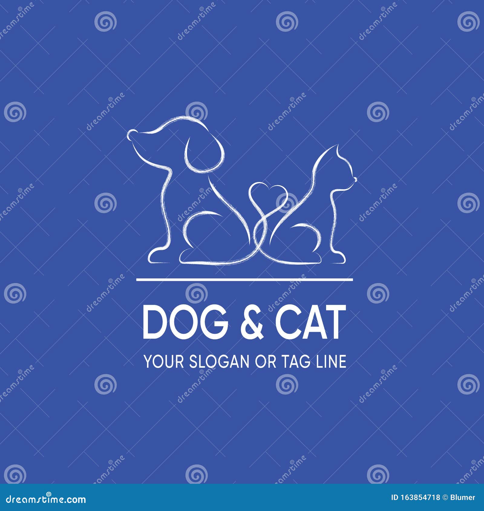 Vector Dog and Cat Logo Design Template Stock Vector Illustration of
