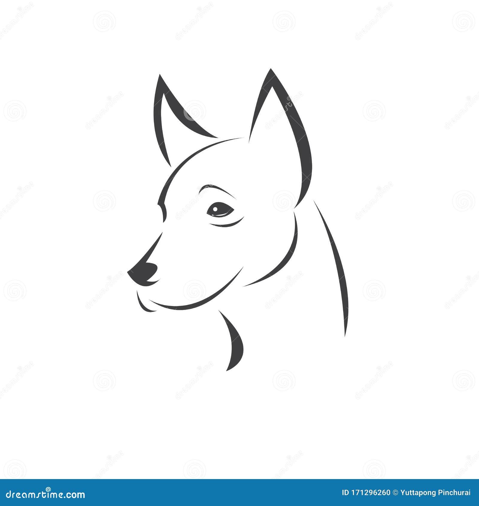 Vector of a Dog Head Colour Black. Pet. Animal. Logo or Icon. Symbol ...