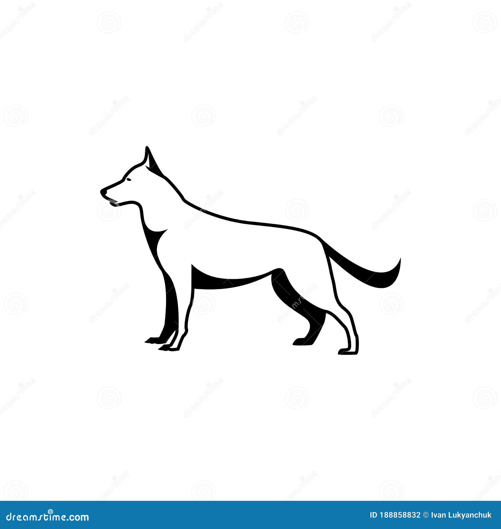 Vector Dog Silhouette View Side for Retro Logos, Emblems, Badges ...