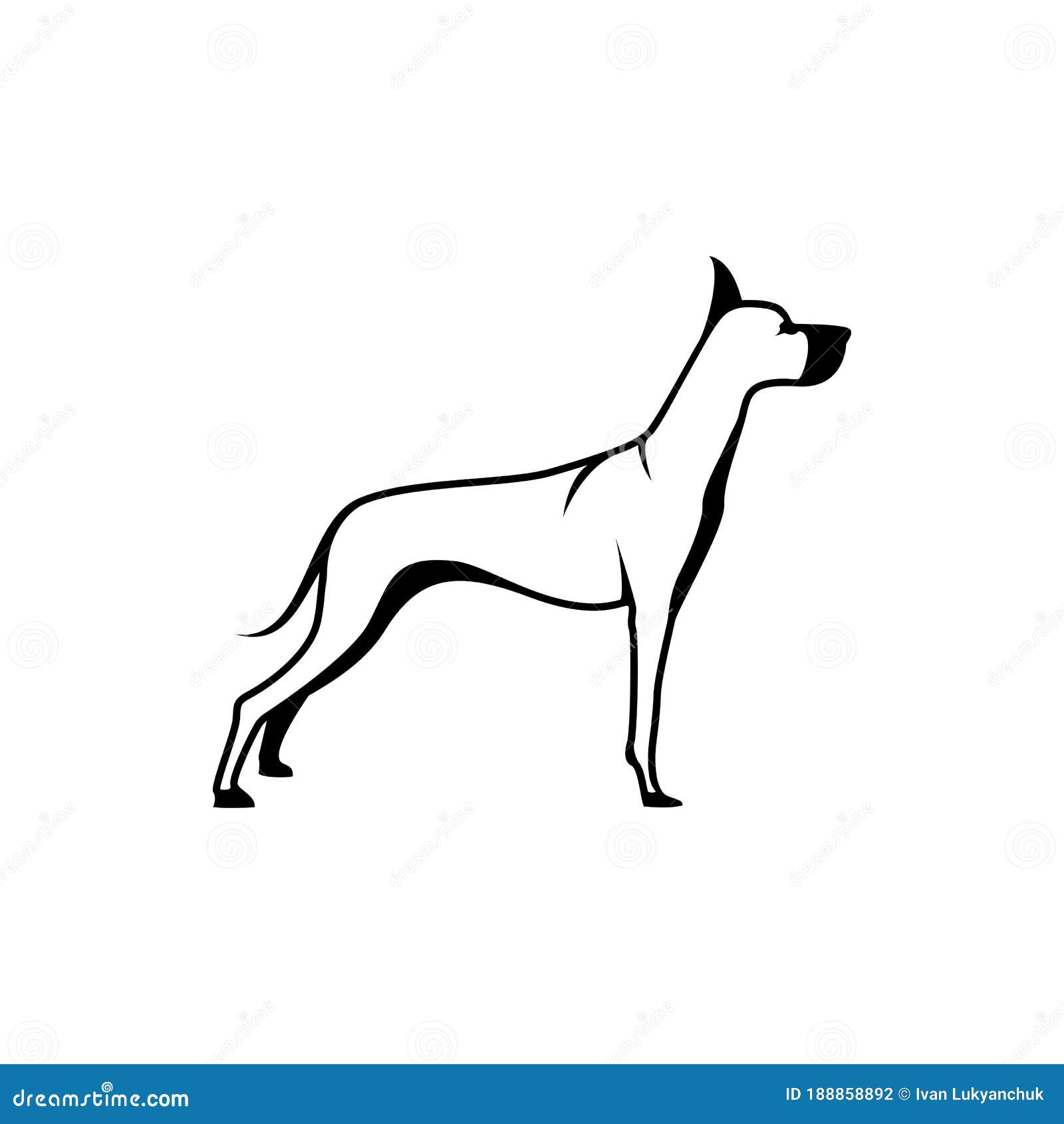 Vector Dog Silhouette View Side for Retro Logos, Emblems, Badges ...