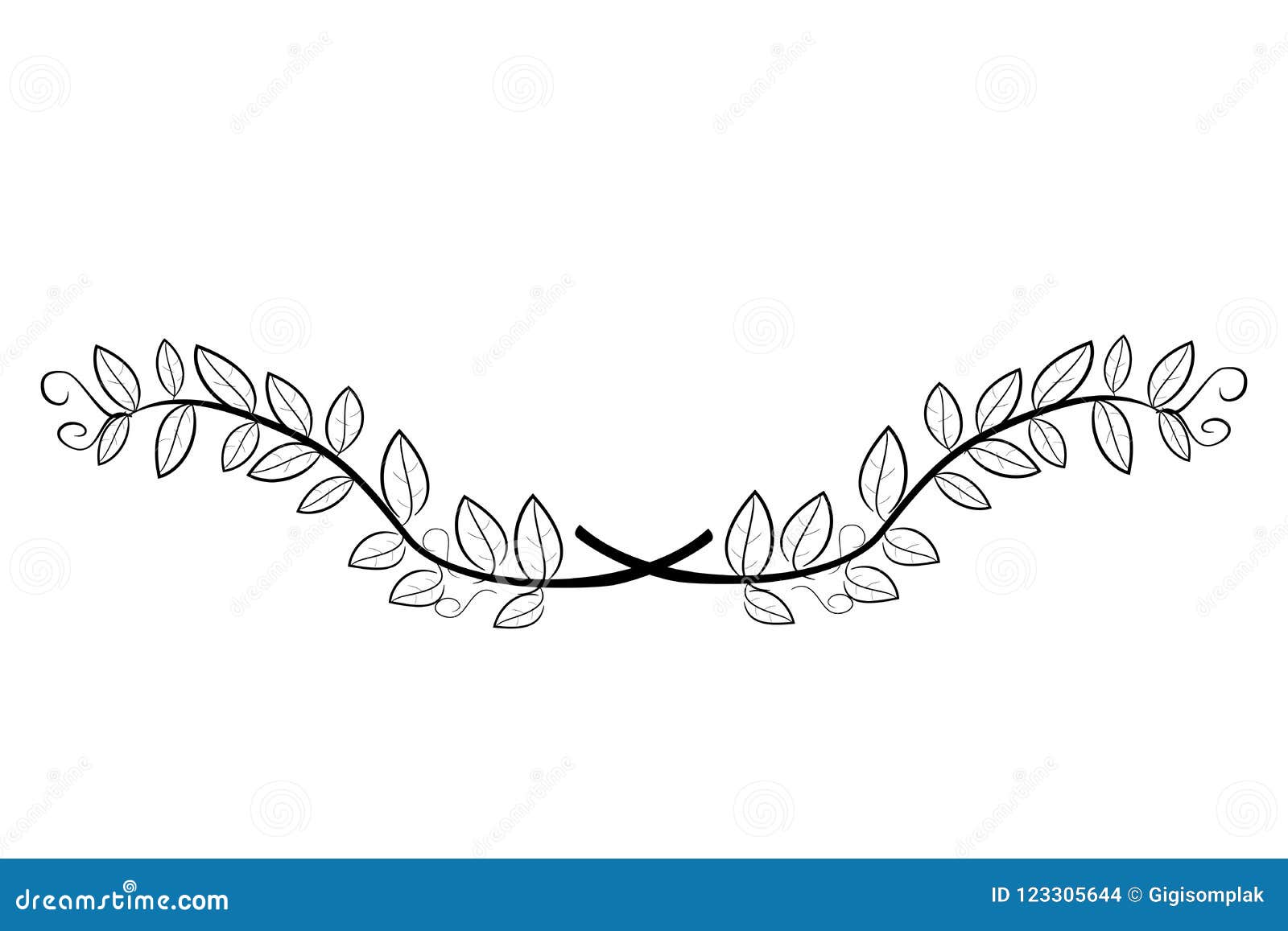 Doodle Laurel Wreath Vector Icon For Your Title Border Isolated On