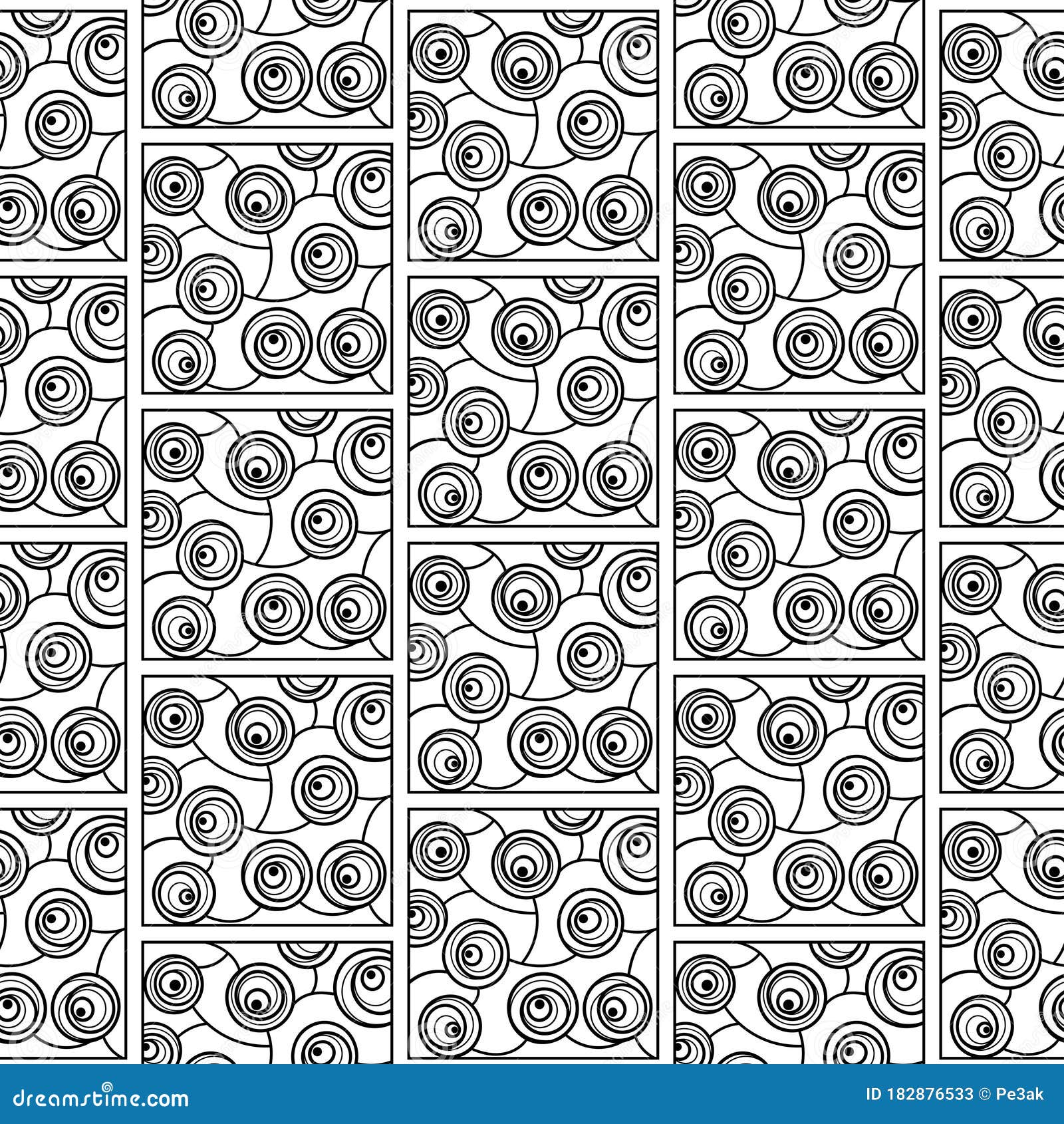 Vector doodle tile pattern stock vector. Illustration of black - 182876533
