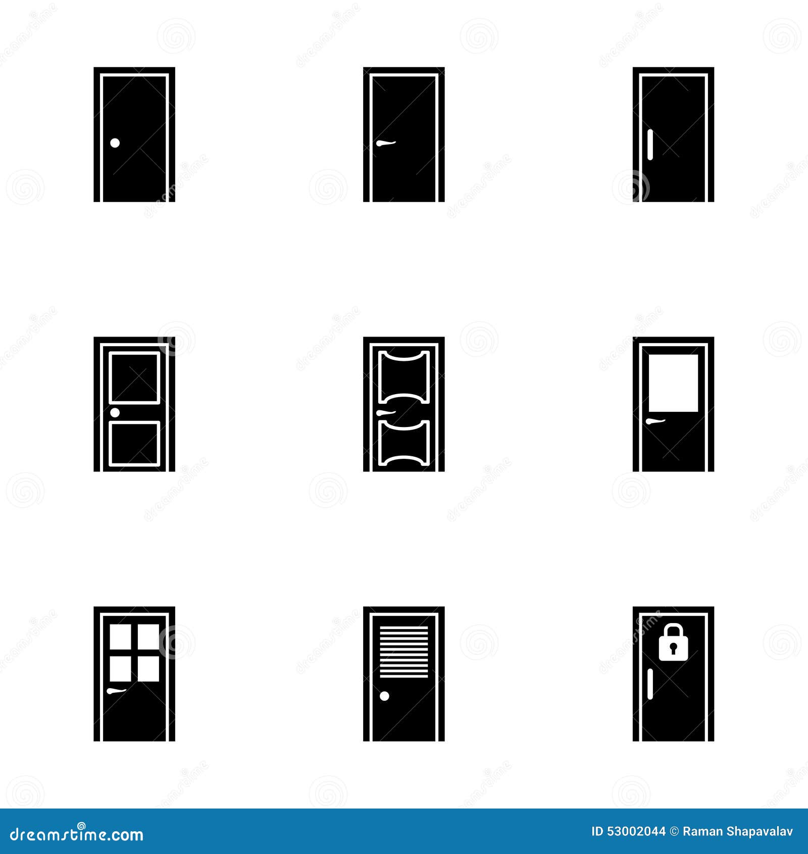 Vector door icon set stock vector. Illustration of background 53002044