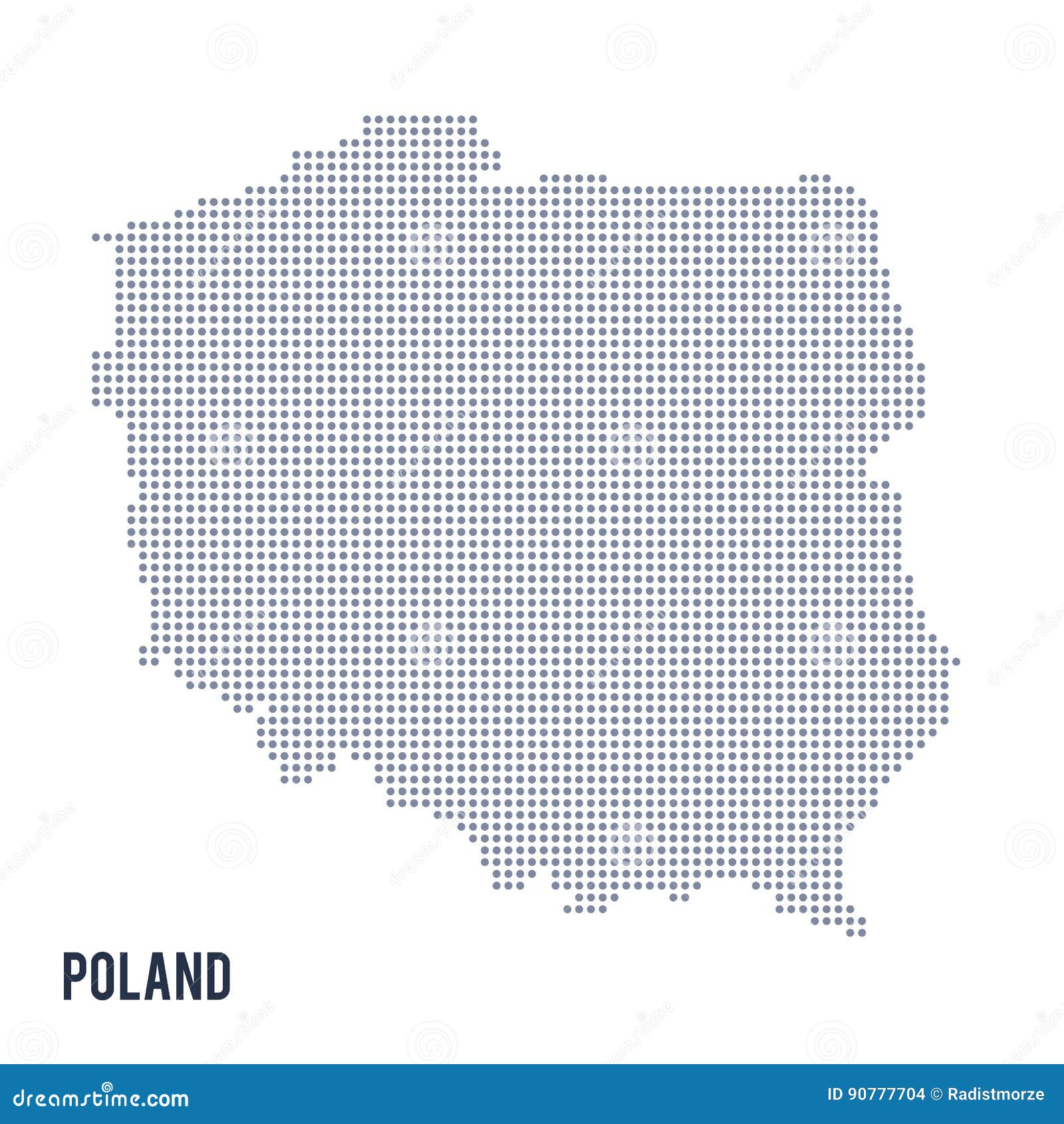 Poland Map Isolated On White Background. Vector Thin Line Border Map Of ...