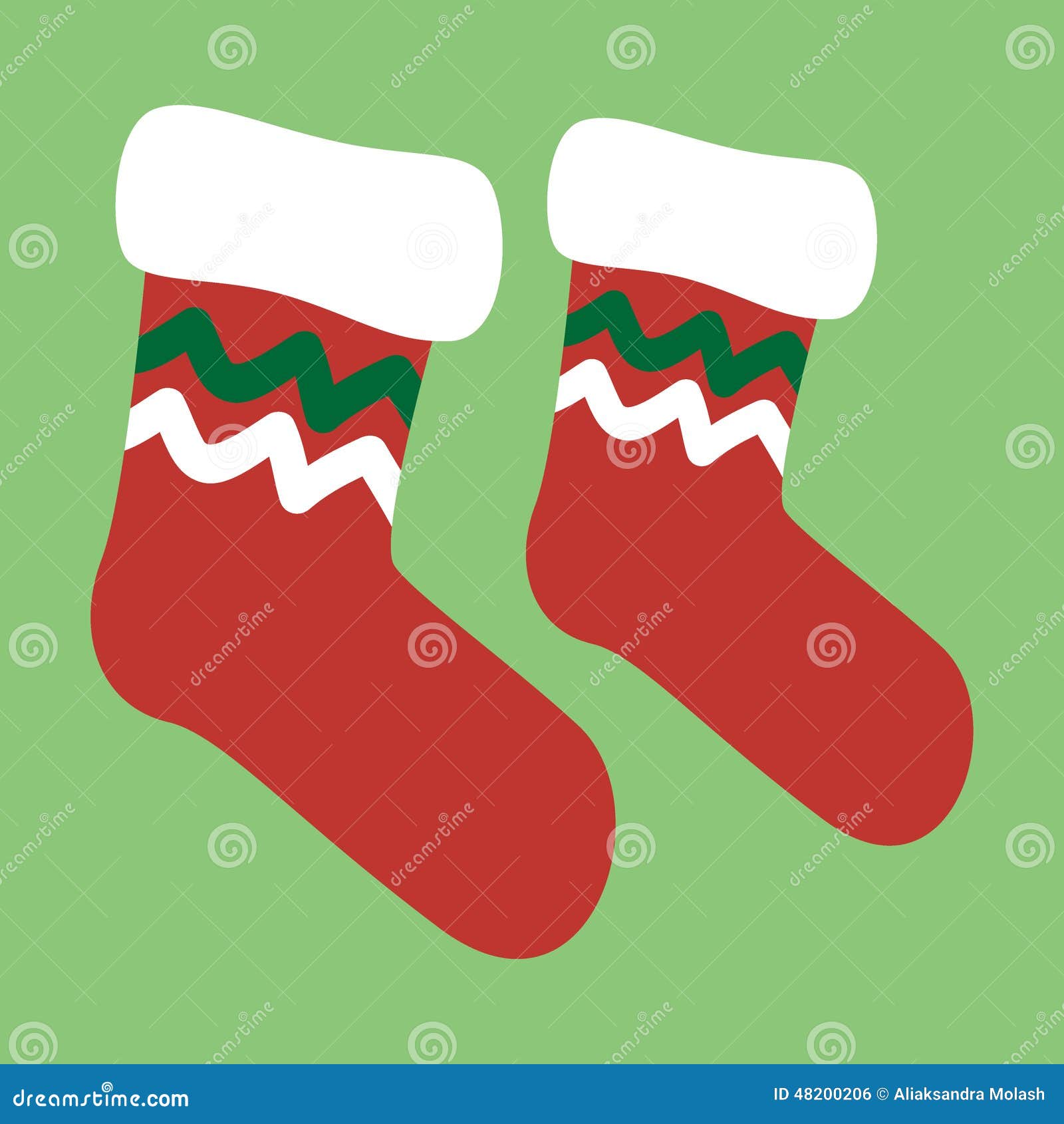 Vector Drawing of a Christmas Socks Stock Vector Illustration of icon