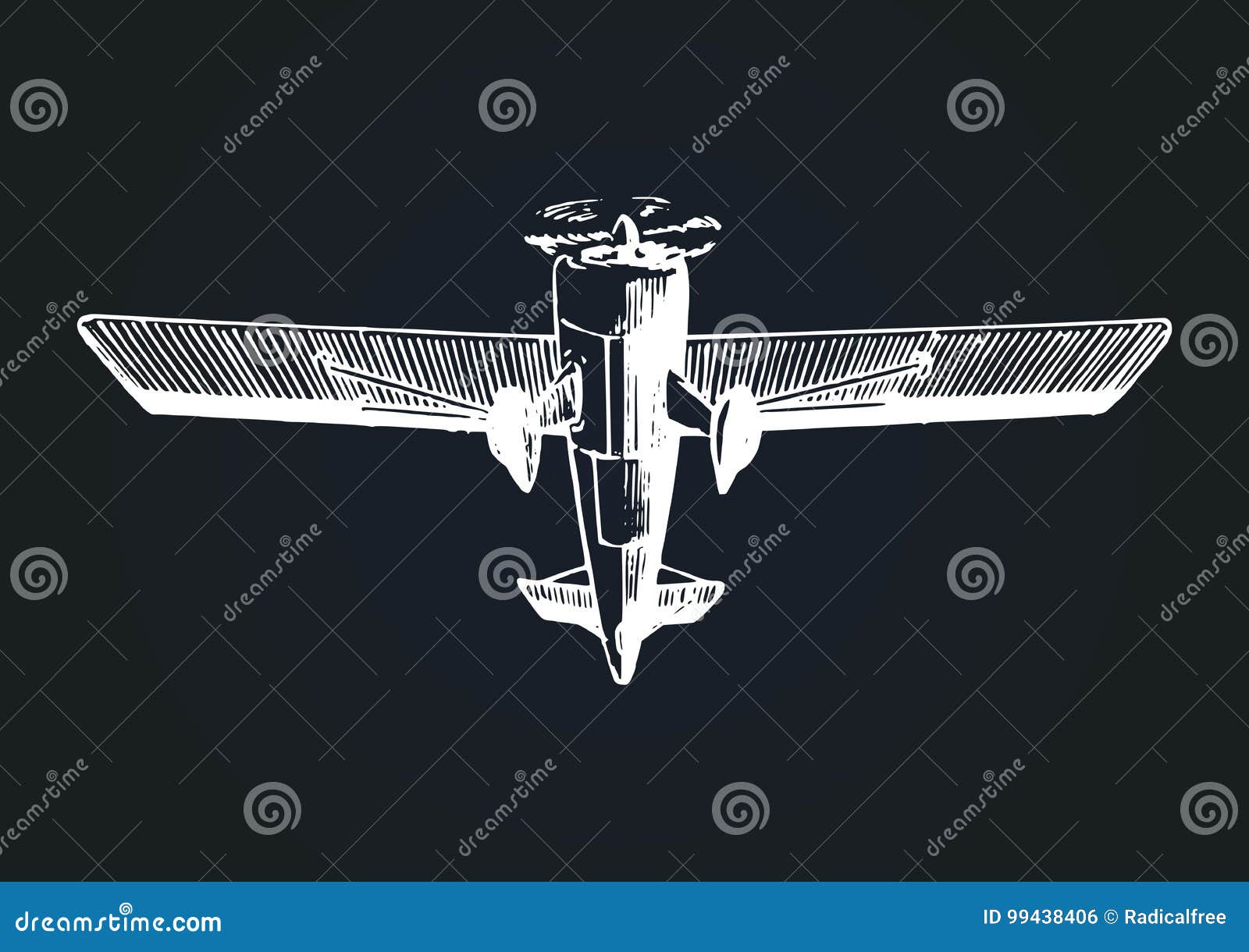  drawing of flying aircraft.vintage retro plane poster, card. hand sketch aviation  in engraving style
