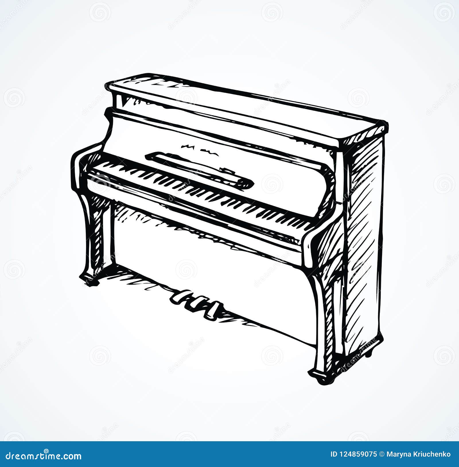 Vector Drawing of Grand Piano Stock Vector Illustration of graphic