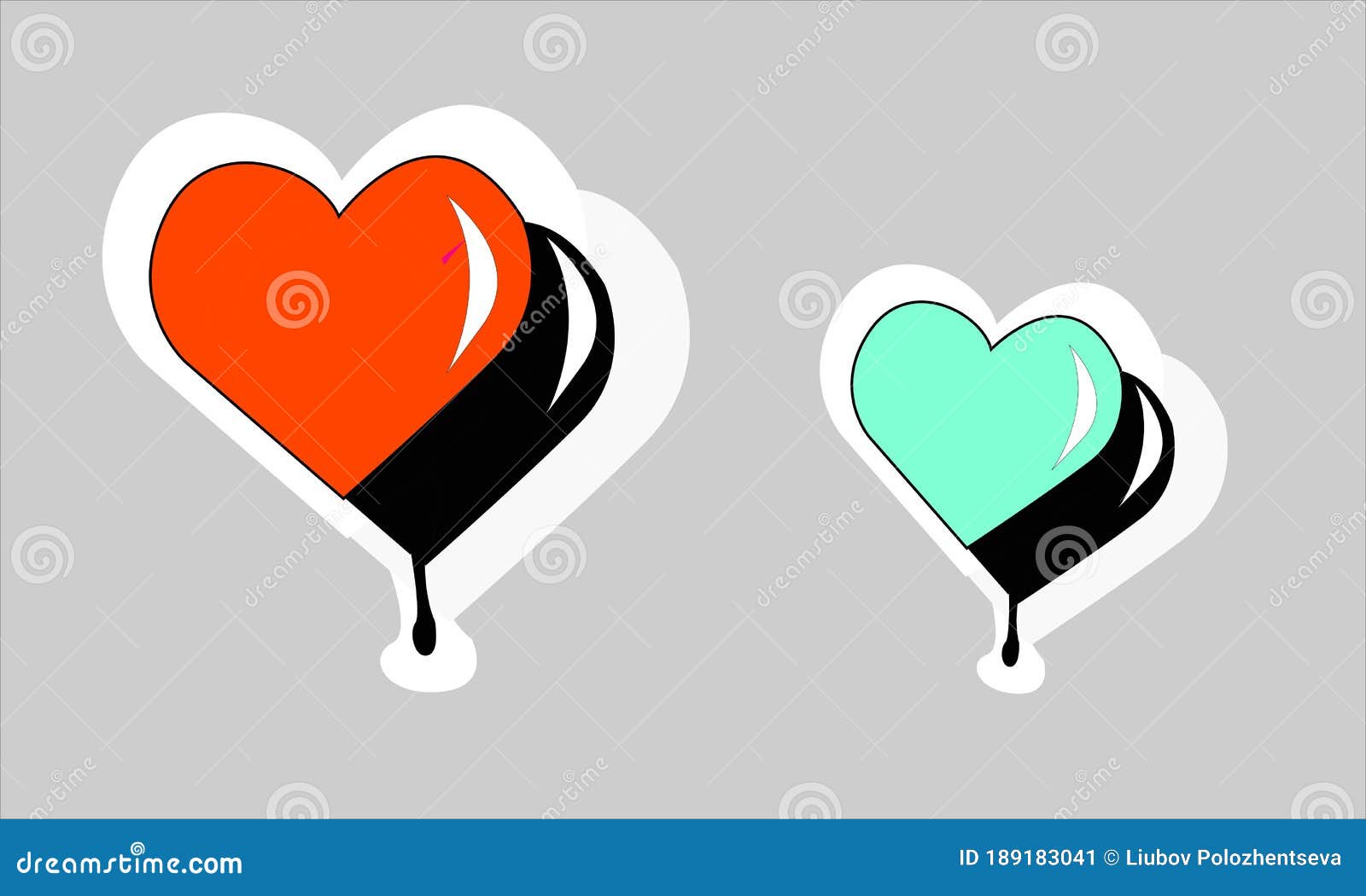 Vector Drawing Heart Sticker Icon Stock Illustration Illustration