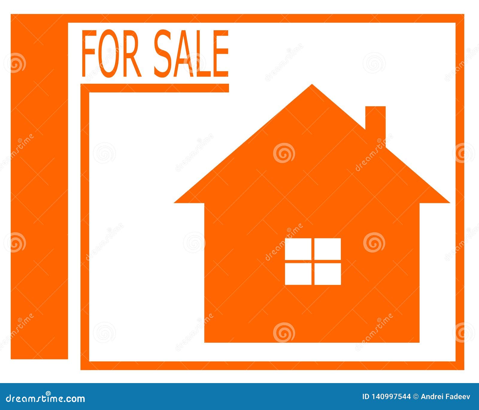 Vector Drawing of a House for Sale Logo. Stock Vector Illustration of draw 140997544
