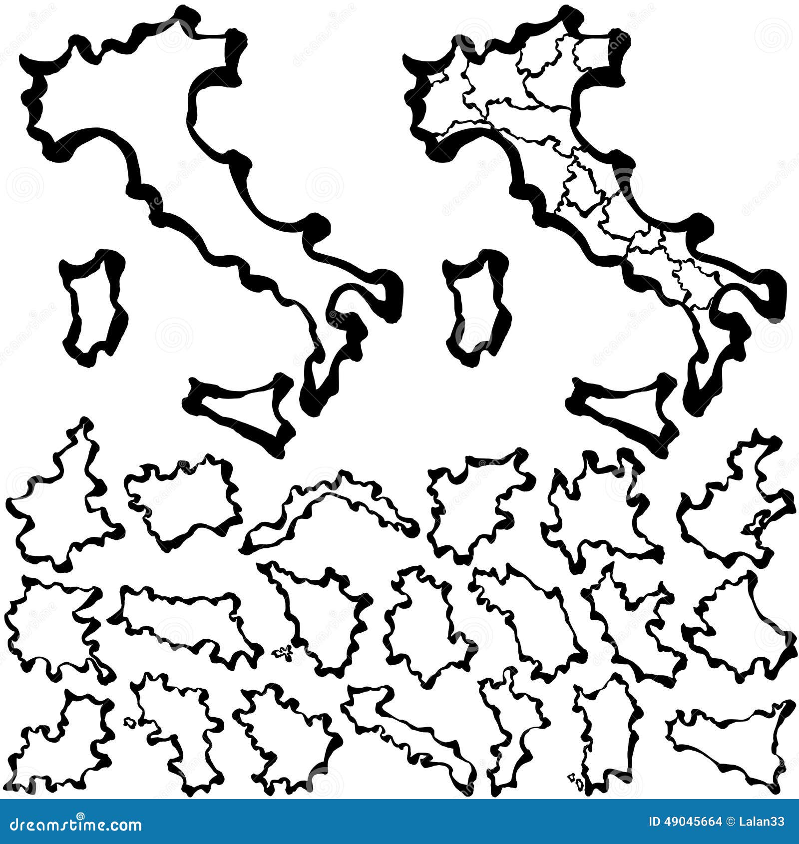  drawing map of italia.