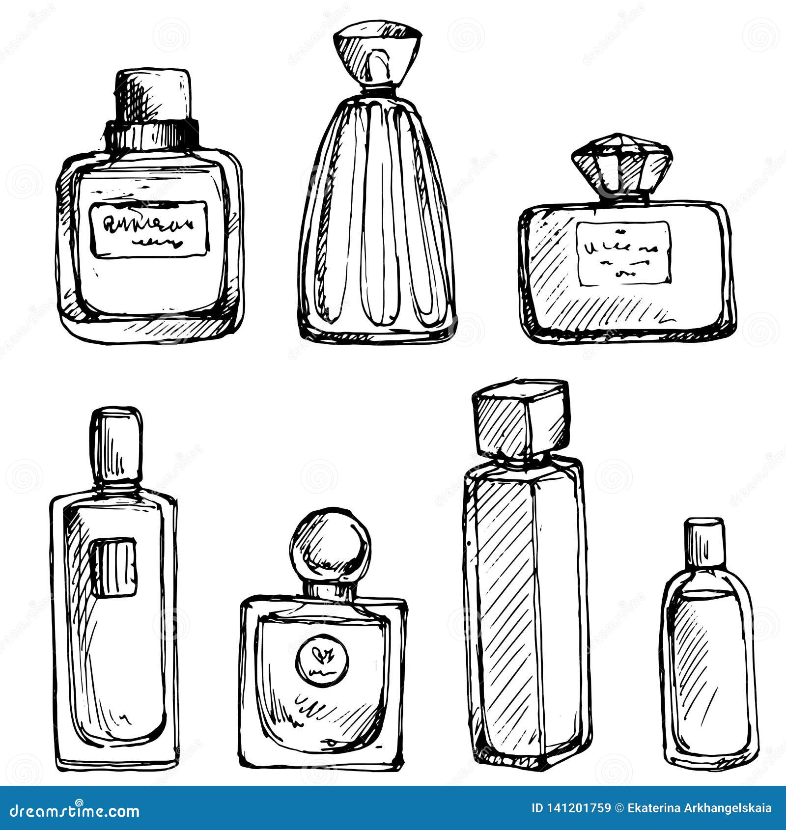 Vector Fashion Perfume Bottle Illustration. Hand Drawn Botanical Sketch  Stock Vector - Illustration of beauty, background: 203502598