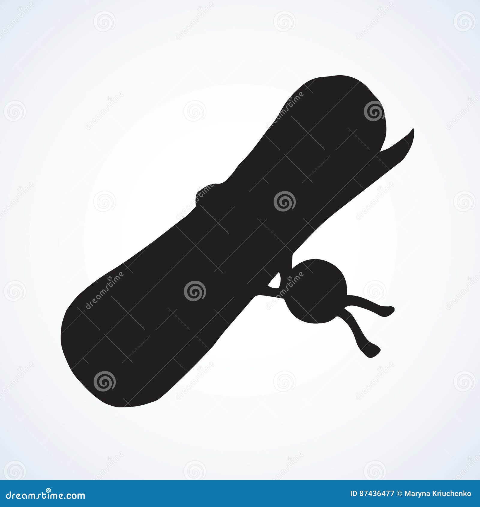 Vector Drawing. Scroll with Seal Stock Vector - Illustration of icon
