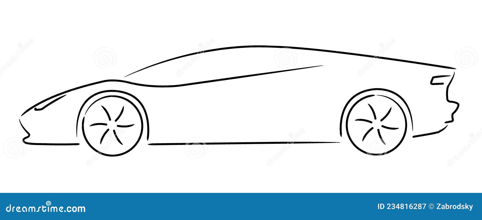 Simple sketch car Royalty Free Vector Image - VectorStock