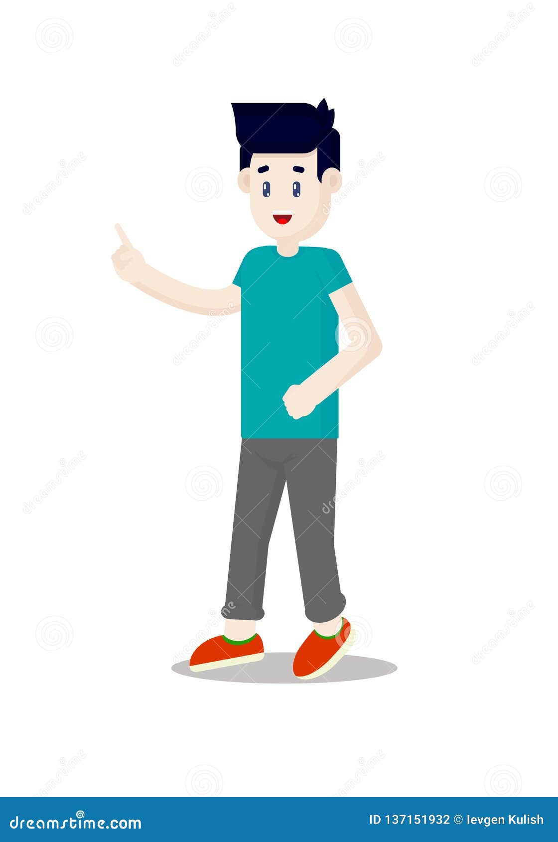 Vector Drawing Teenager on White Background Stock Vector - Illustration ...