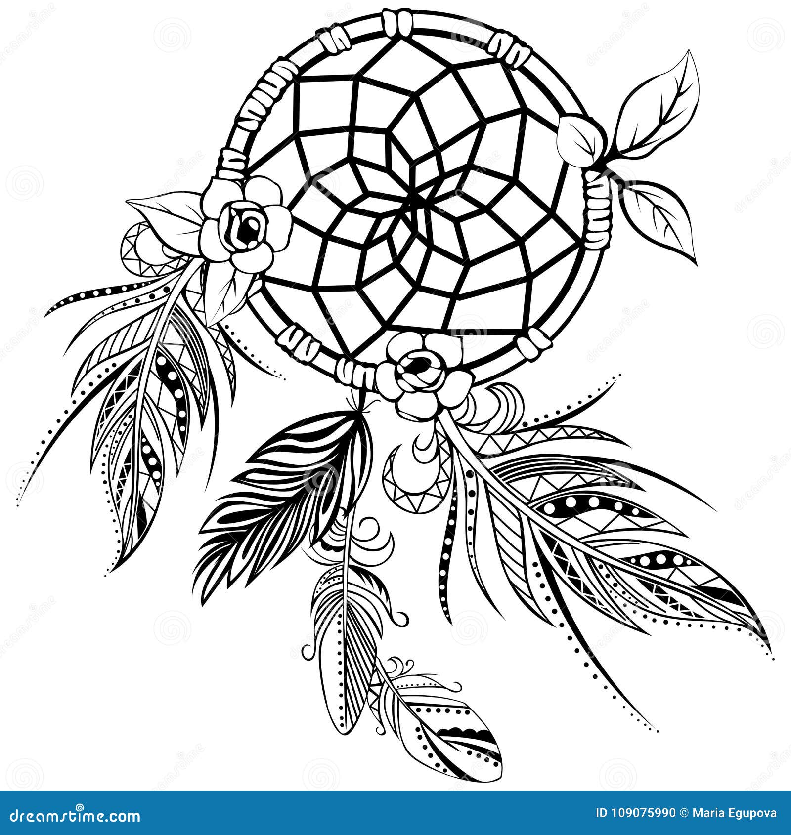 Dream Catcher With Feathers Stock Vector Illustration Of Fashion Element 109075990