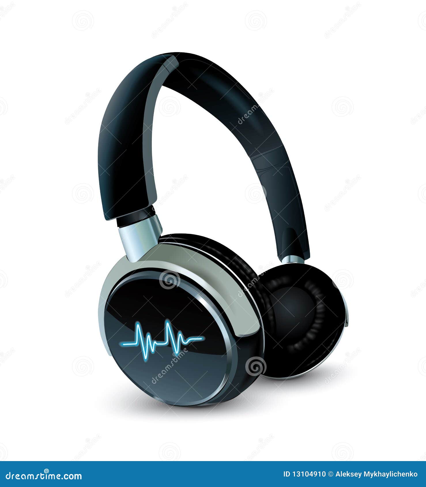 Vector earphones stock vector. Illustration of headset 13104910